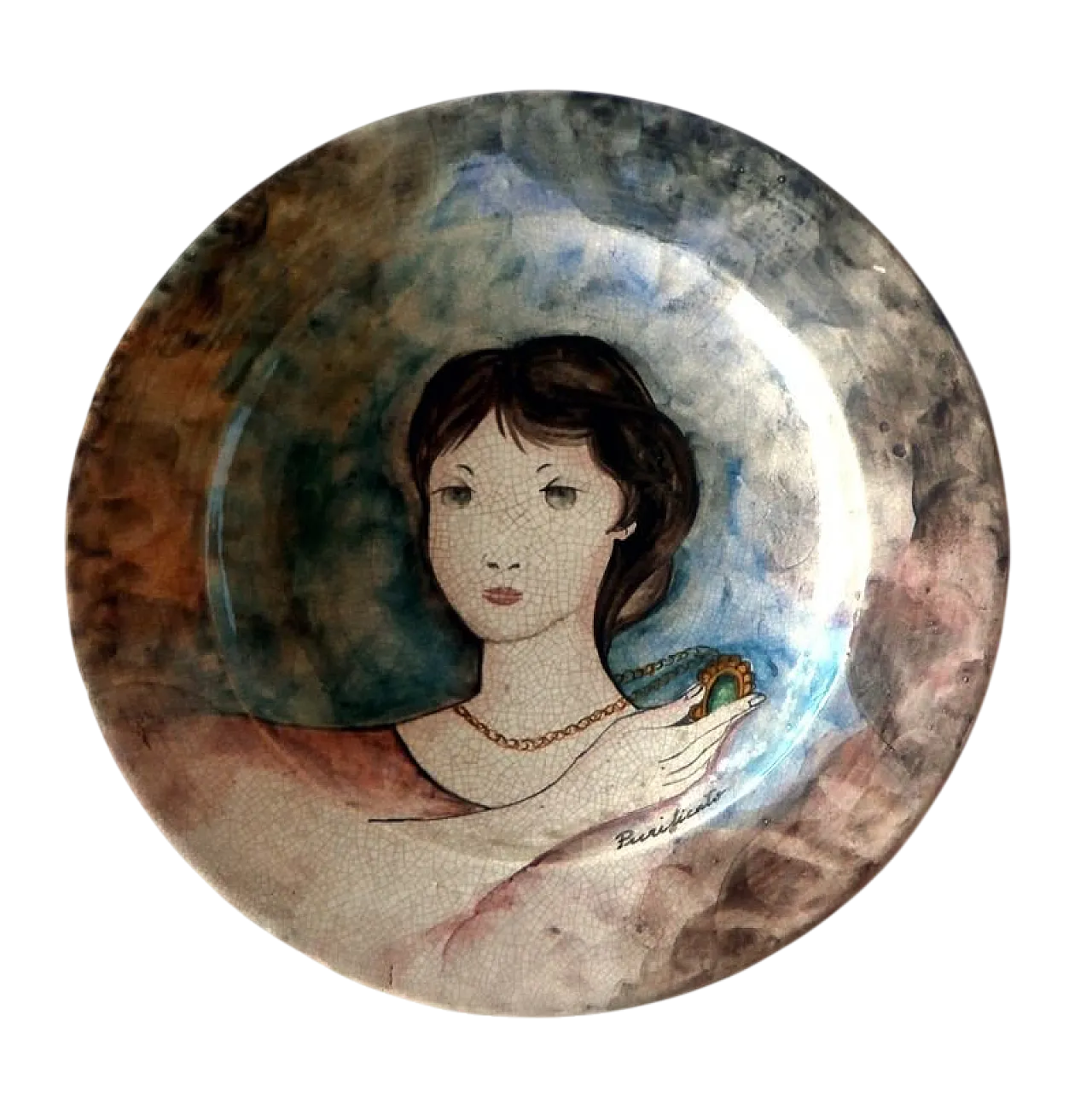 Piatto in ceramica di Domenico Purificato per Rossicone, anni '80 8