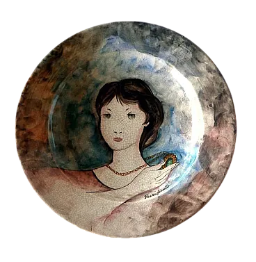 Piatto in ceramica di Domenico Purificato per Rossicone, anni '80