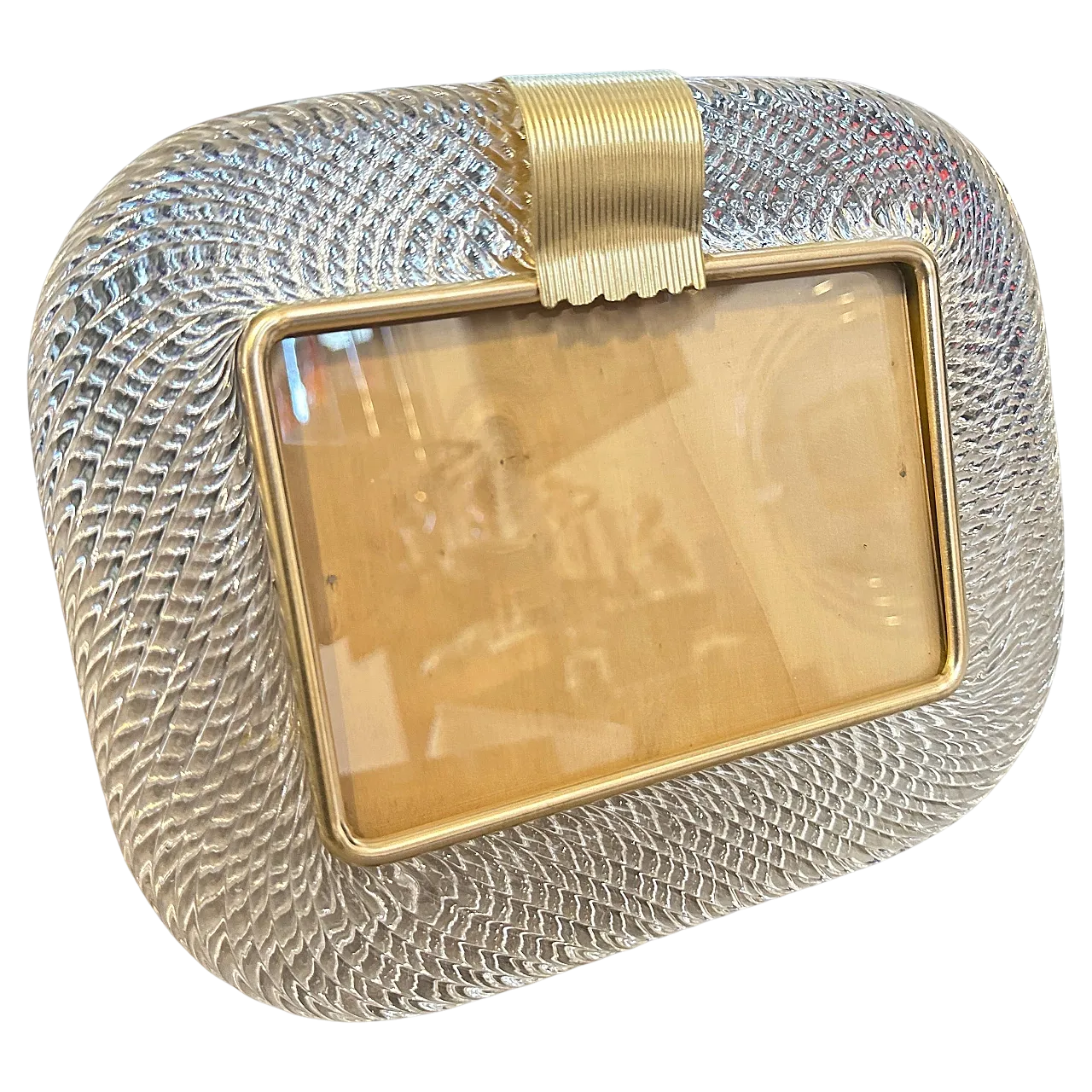 Clear Murano glass picture frame by Barovier, 1990s 11