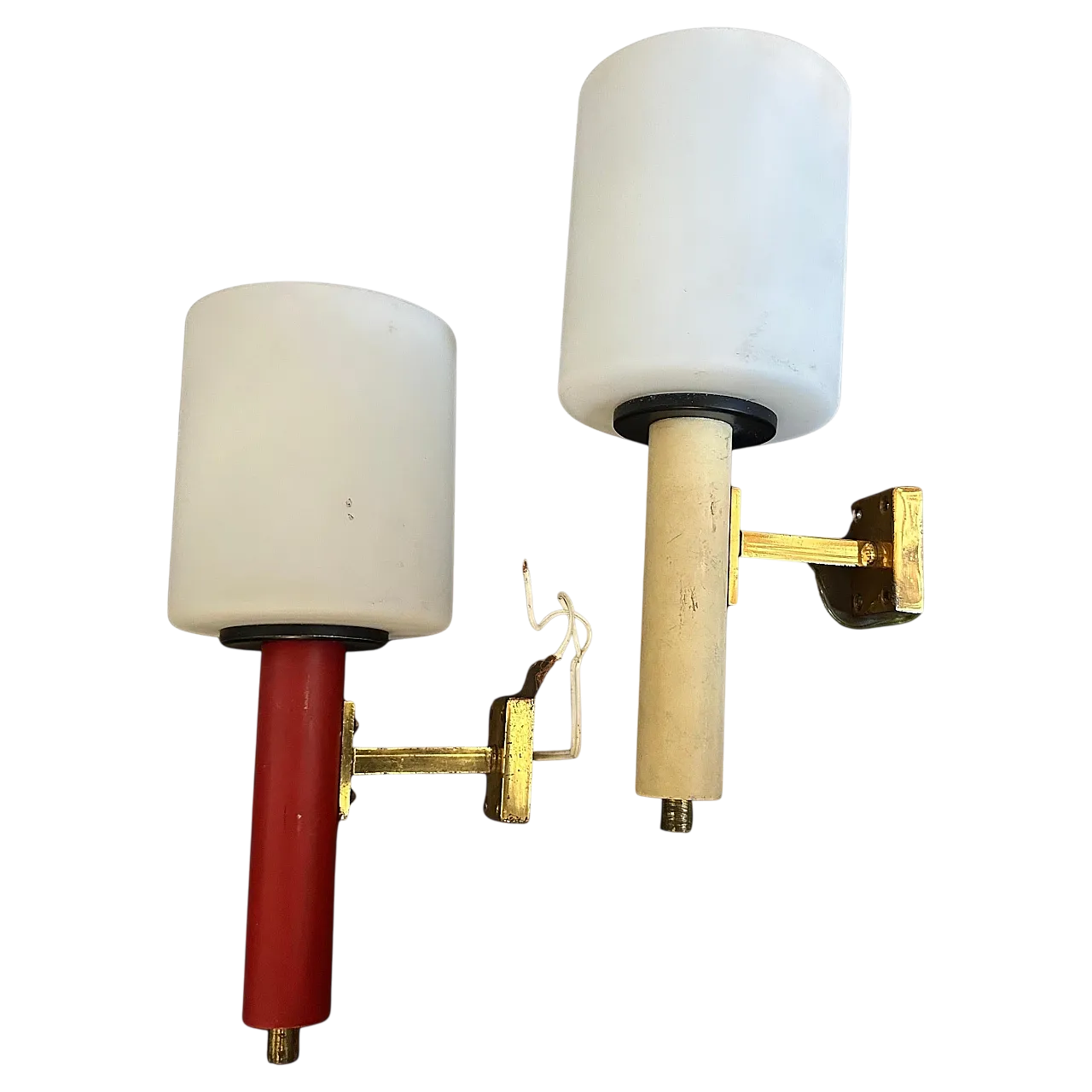 Coppia di applique in ottone in stile Stilnovo, anni '60 13