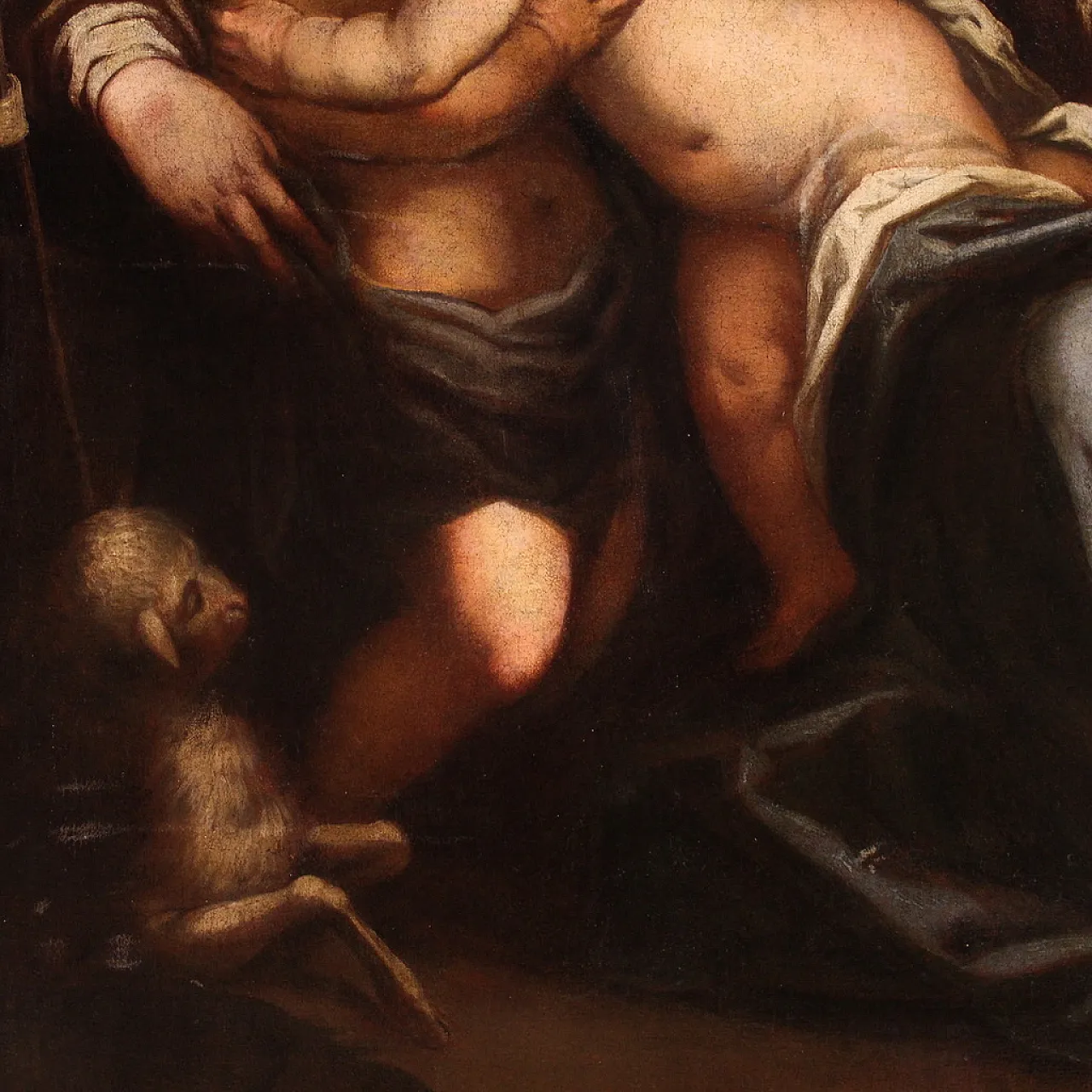 Holy Family, oil Italian painting, 17th century 11
