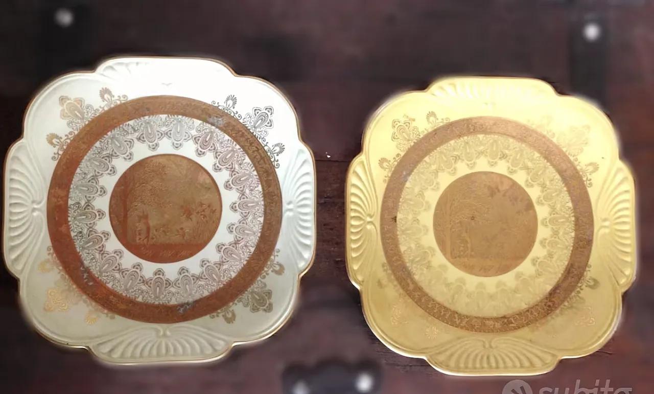 Coppia di piatti Fine Karlsbader Wertarbeit, anni '20 1