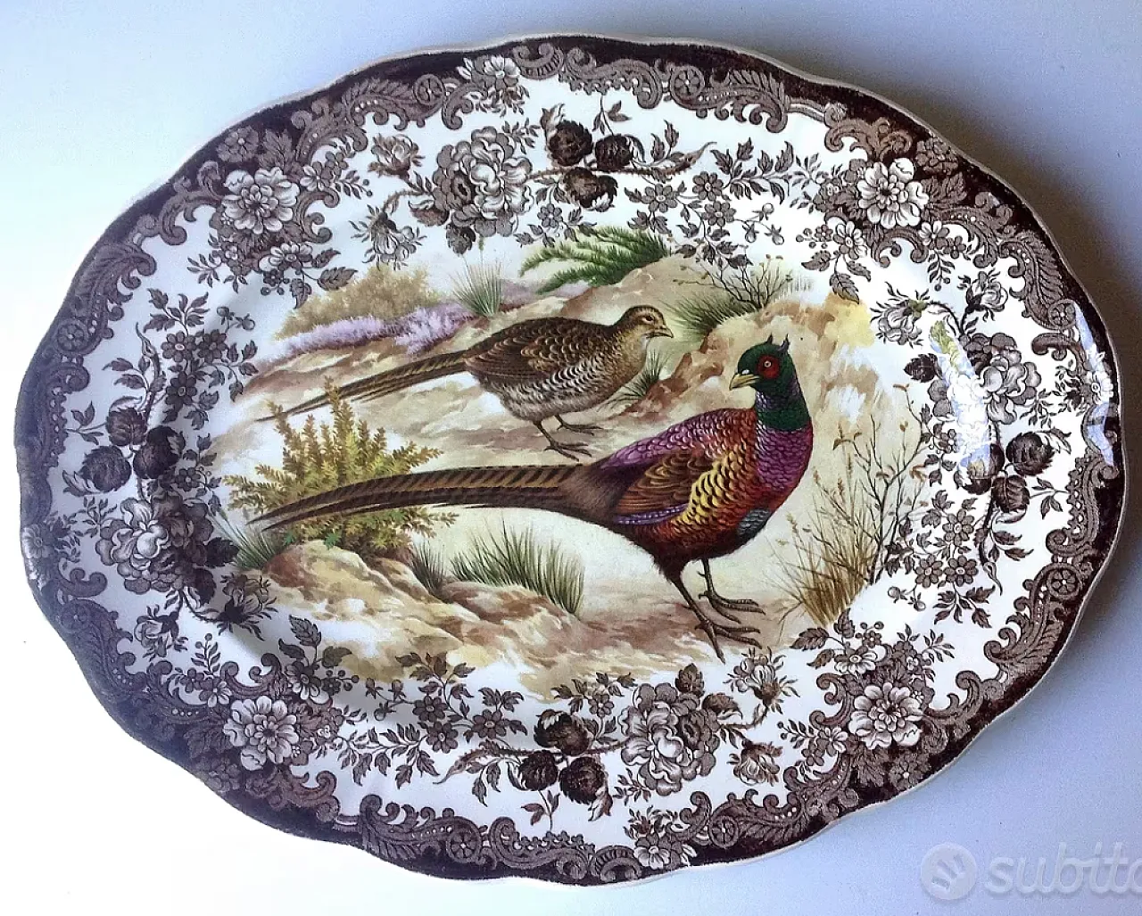 Piatto in ceramica ovale Royal Worcester, '800 1