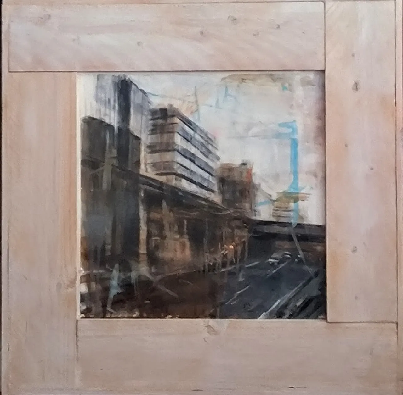 Oil on paper by Alfredo Pini of the series "The cities", 2000 8