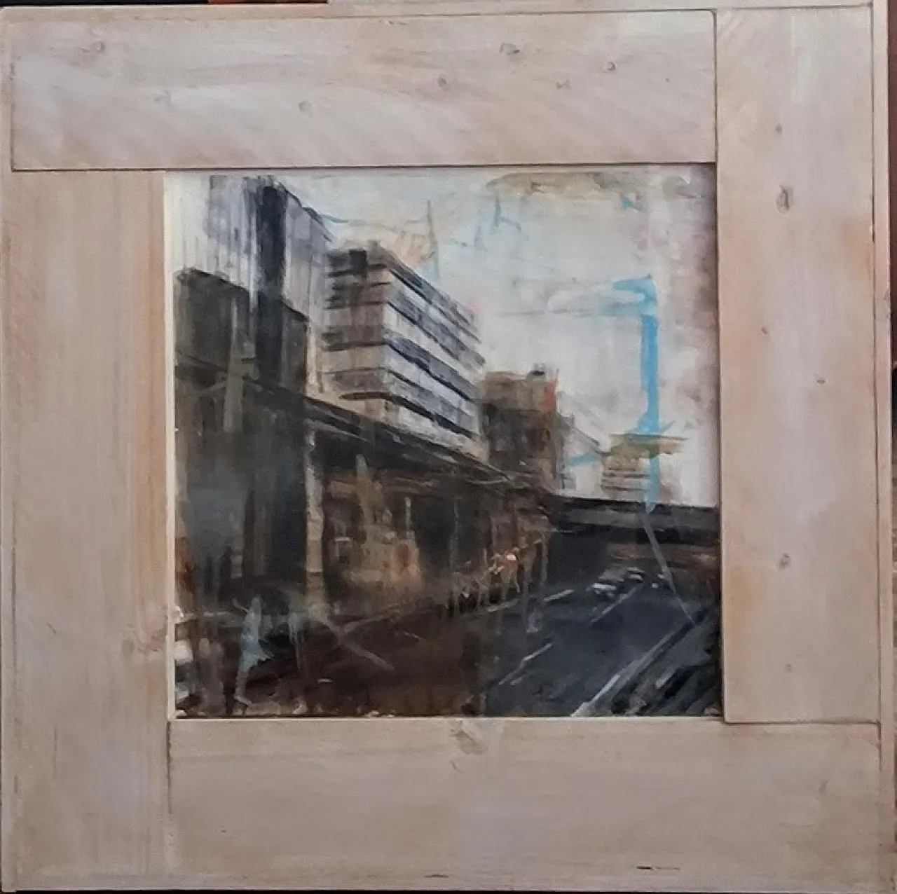 Oil on paper by Alfredo Pini of the series "The cities", 2000 9