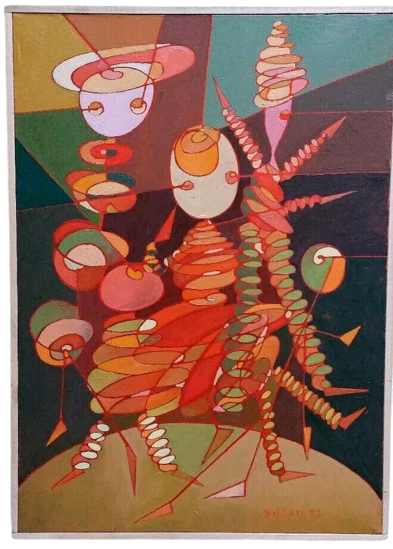 Abstract painting by Franco Balleri, oil on canvas, 1990s 12