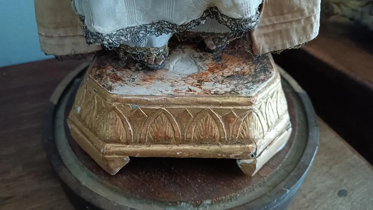 Sculpture of the Madonna or St Agatha in a glass bell, 19th century 4