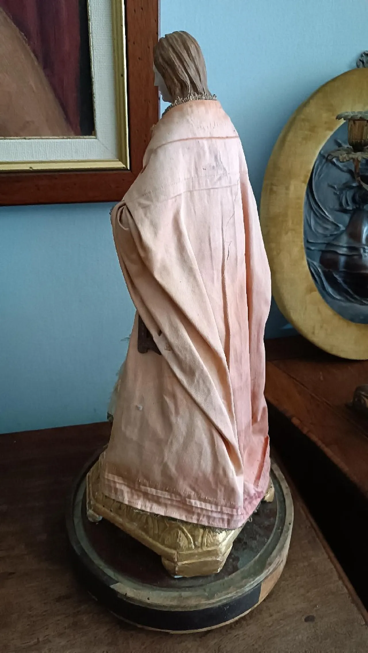 Sculpture of the Madonna or St Agatha in a glass bell, 19th century 8