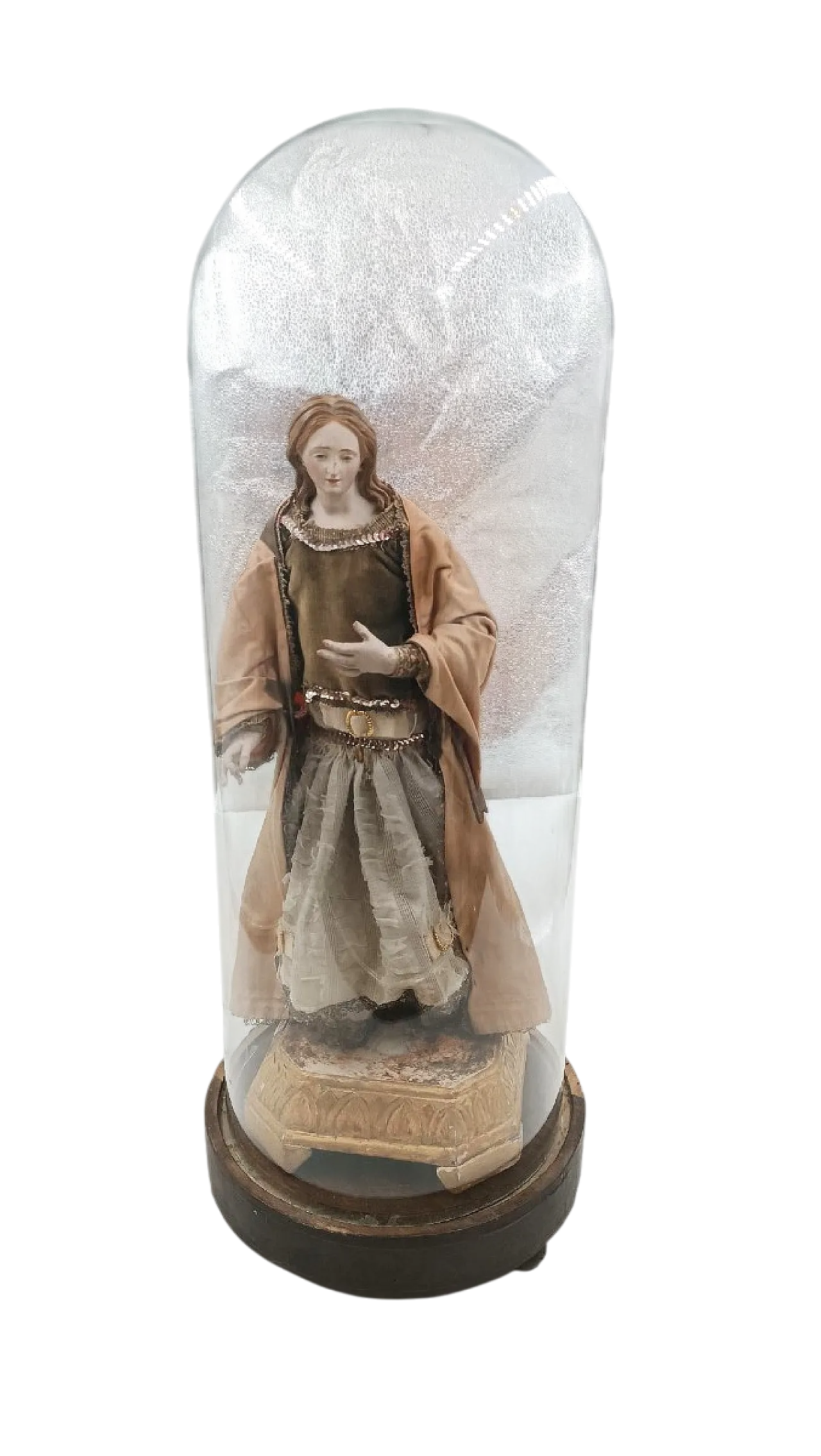 Sculpture of the Madonna or St Agatha in a glass bell, 19th century 12