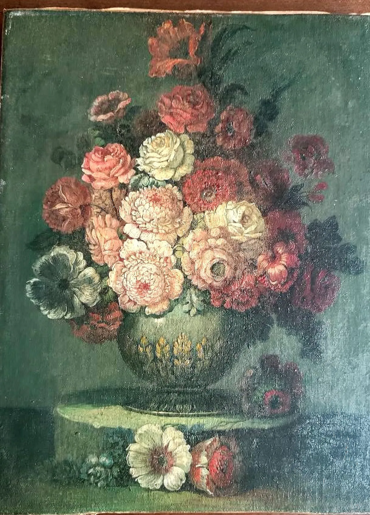 Vase of Flowers, oil painting on canvas, 19th century 2
