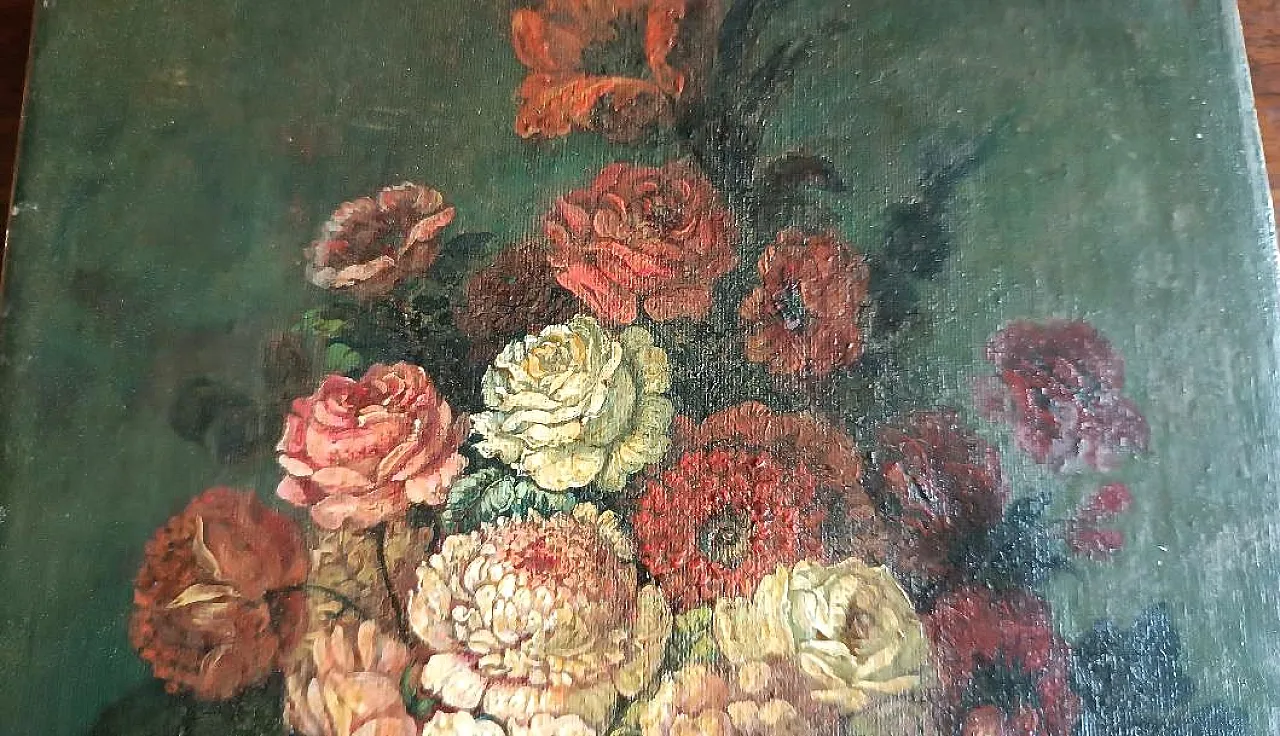 Vase of Flowers, oil painting on canvas, 19th century 5
