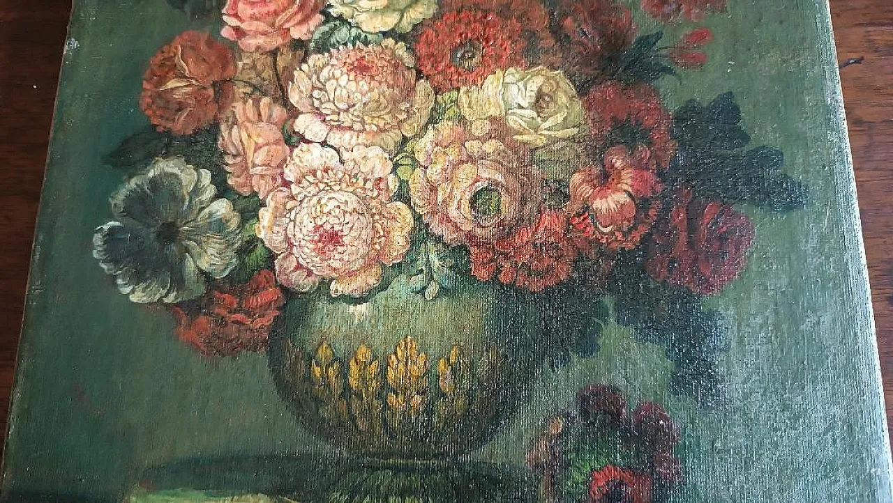 Vase of Flowers, oil painting on canvas, 19th century 6