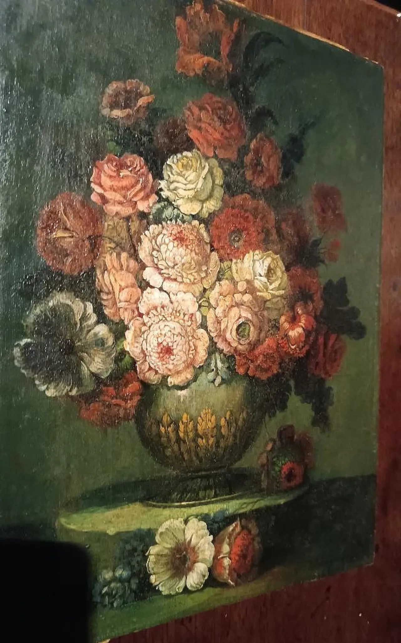 Vase of Flowers, oil painting on canvas, 19th century 9