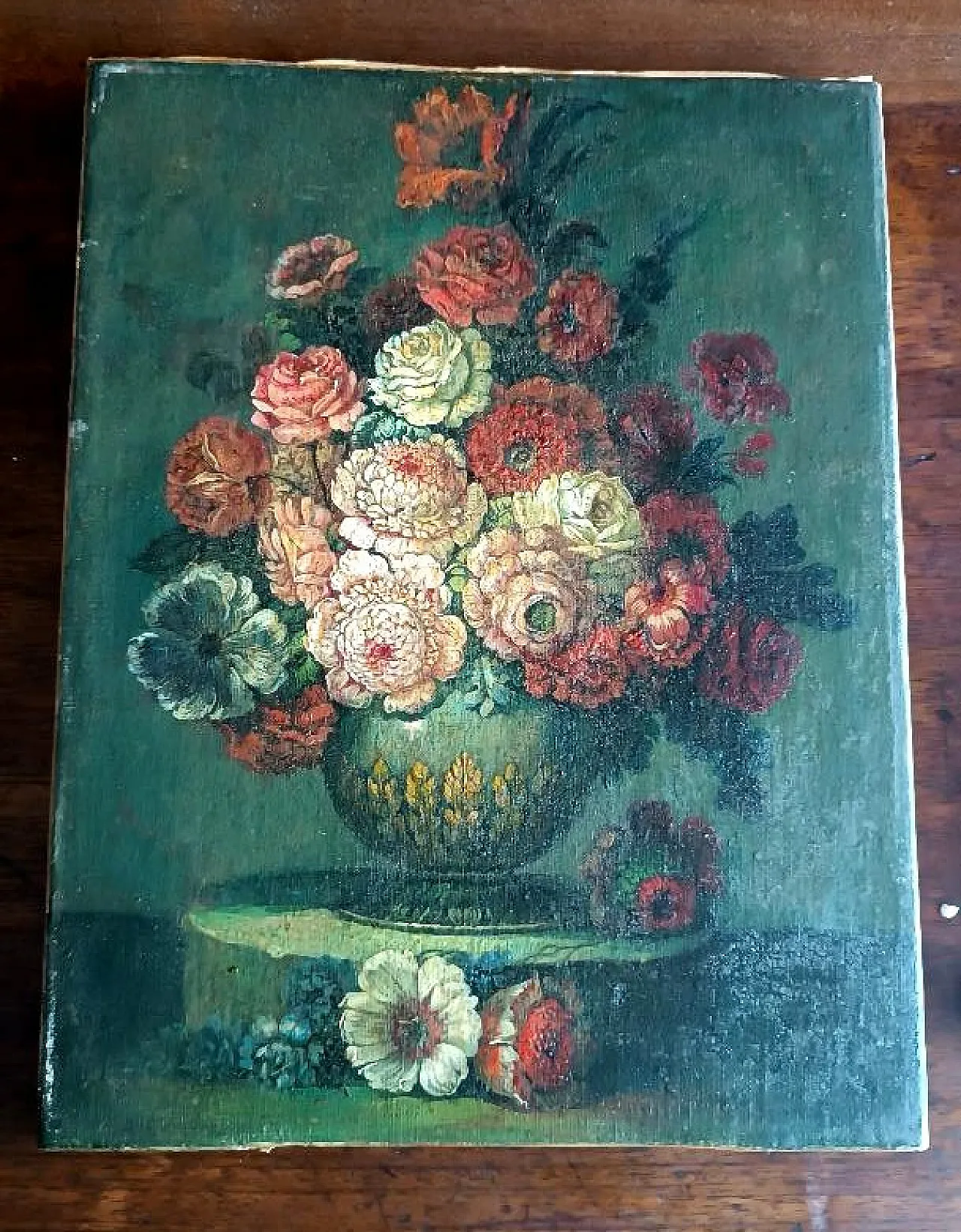 Vase of Flowers, oil painting on canvas, 19th century 10