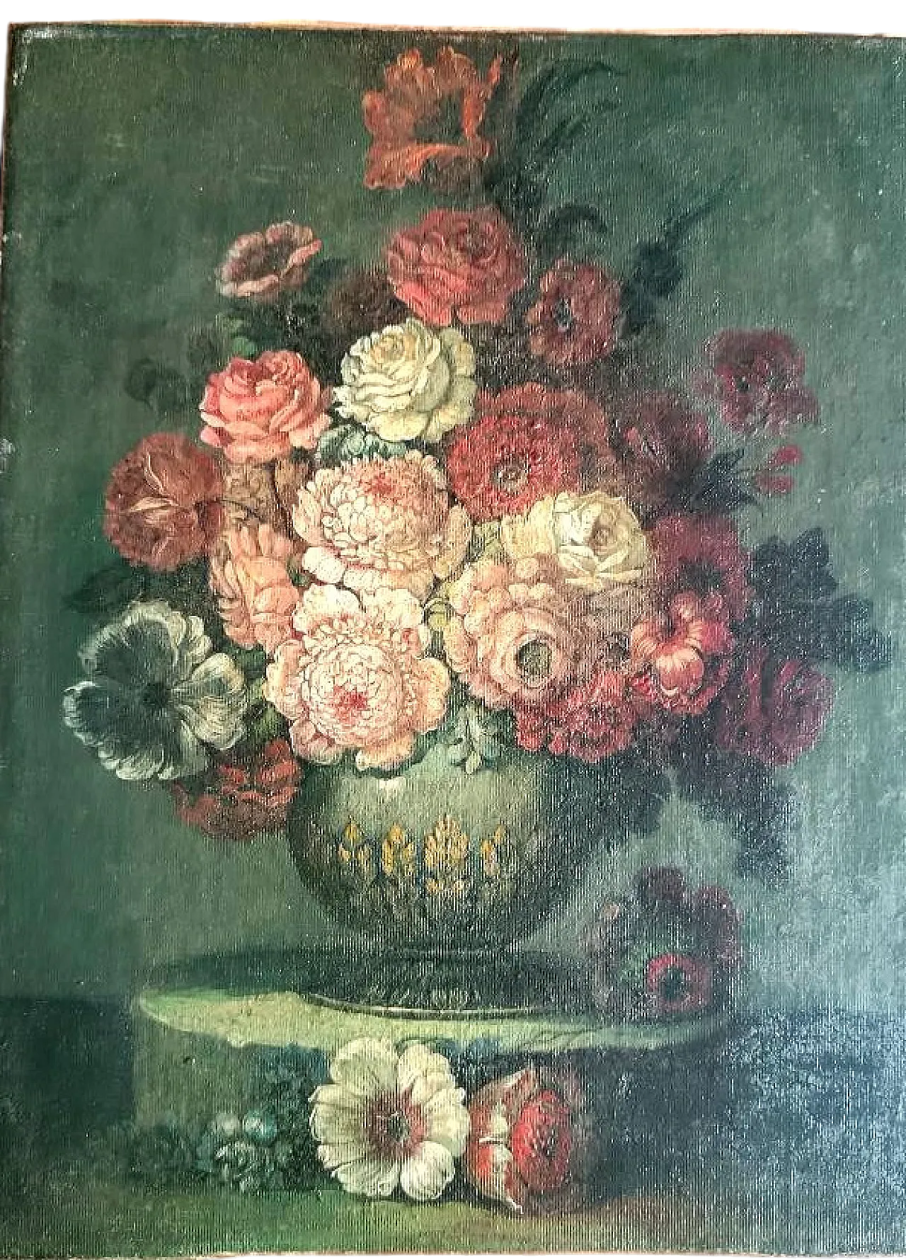 Vase of Flowers, oil painting on canvas, 19th century 11