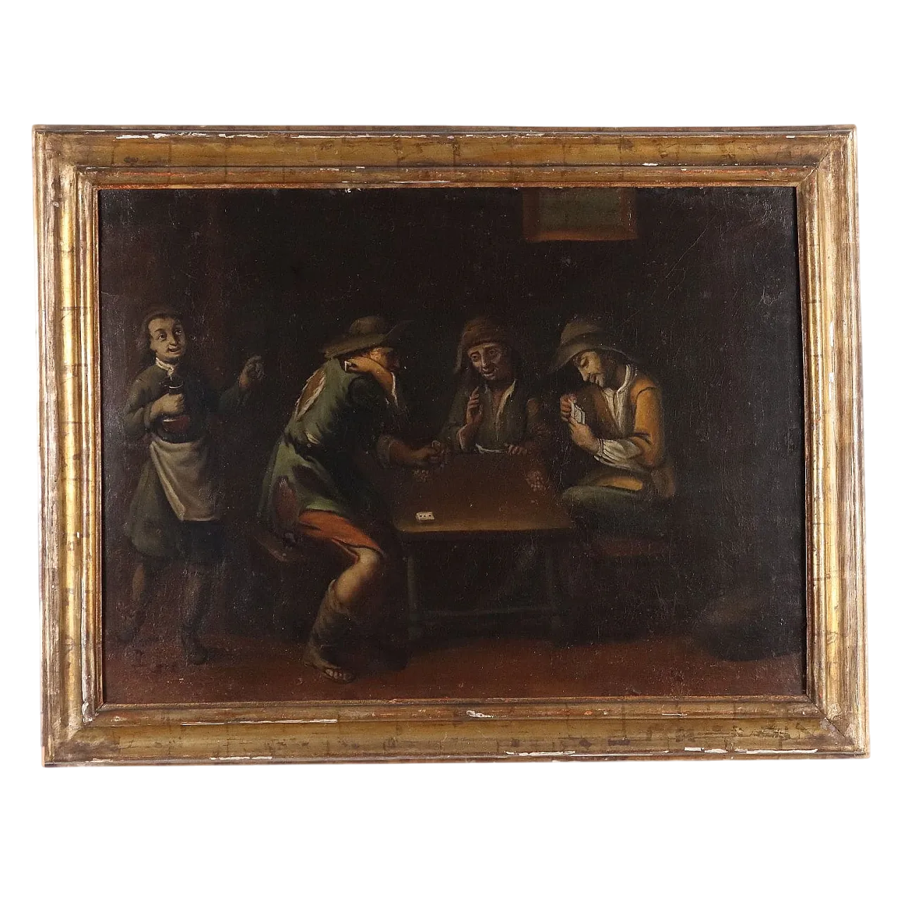 Scena con Giocatori di Carte, olio su tela, '800 11