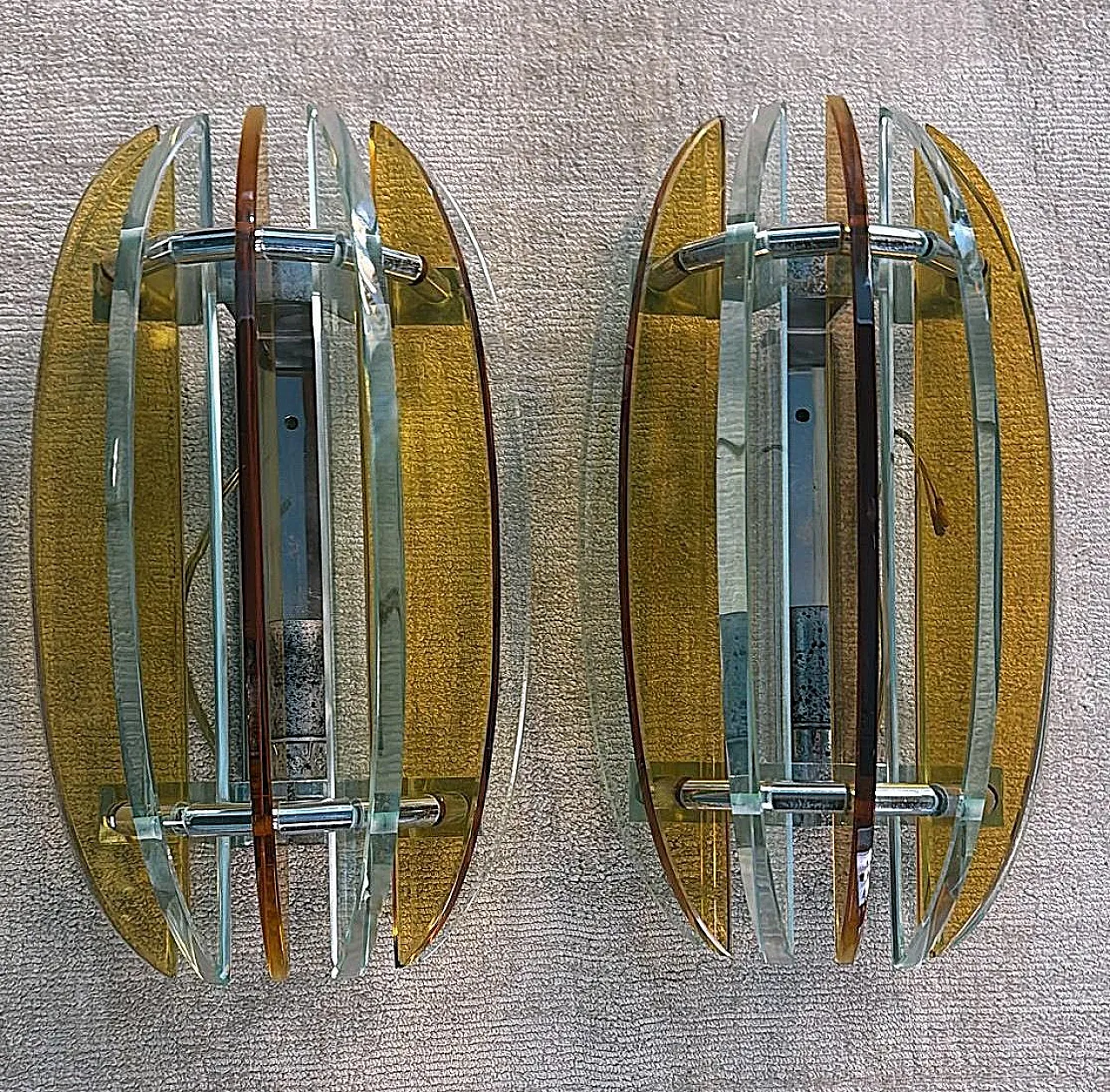 Coppia di applique di Veca per Fontana Arte, anni '70 5