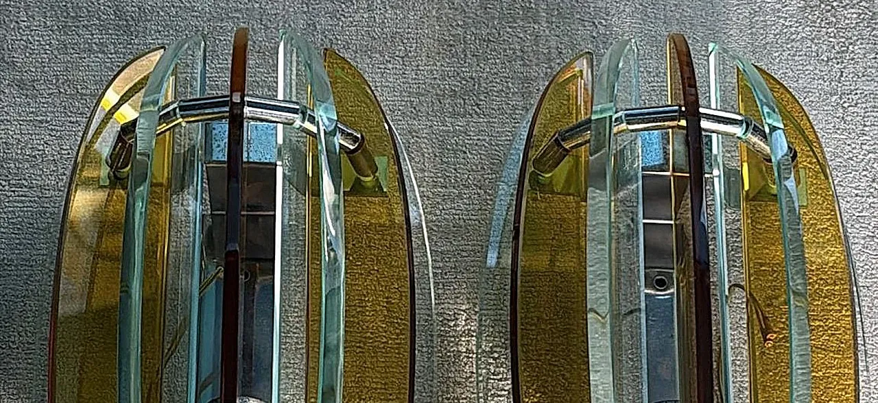 Coppia di applique di Veca per Fontana Arte, anni '70 6