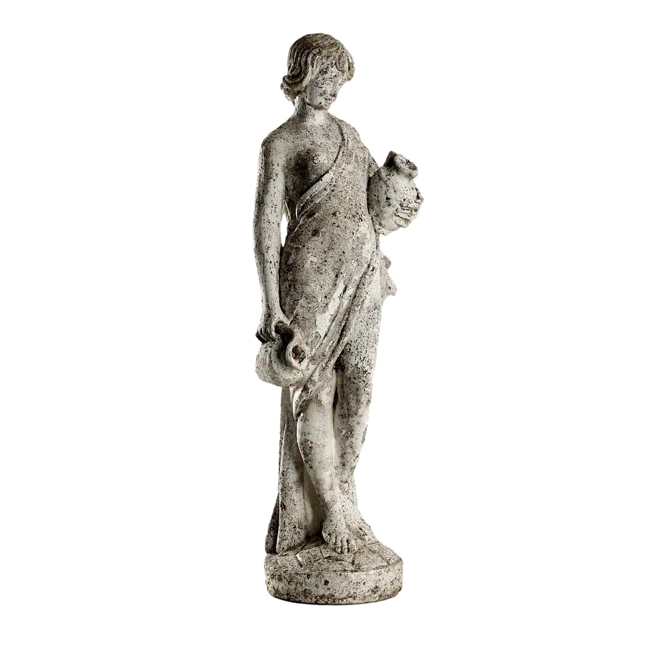 Figura femminile con anfore, statua da giardino in graniglia 1
