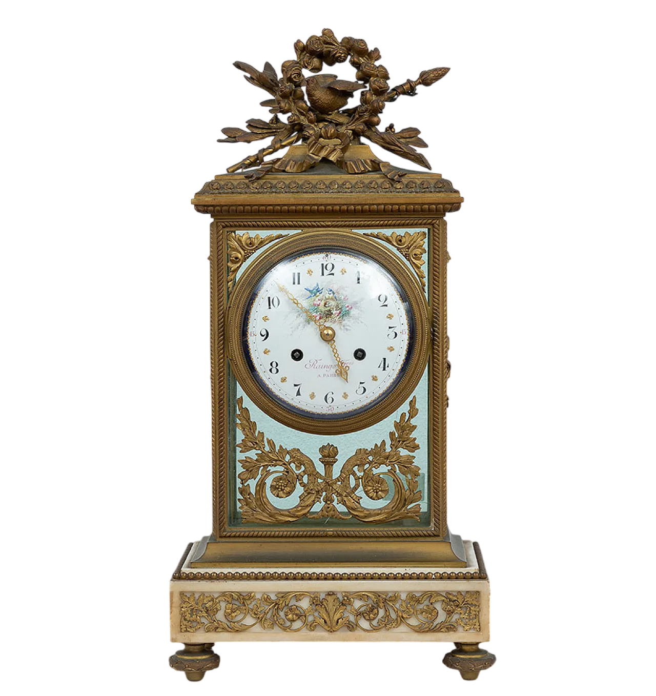Napoleon III watch in golden bronze and marble, France, 19th c. 8
