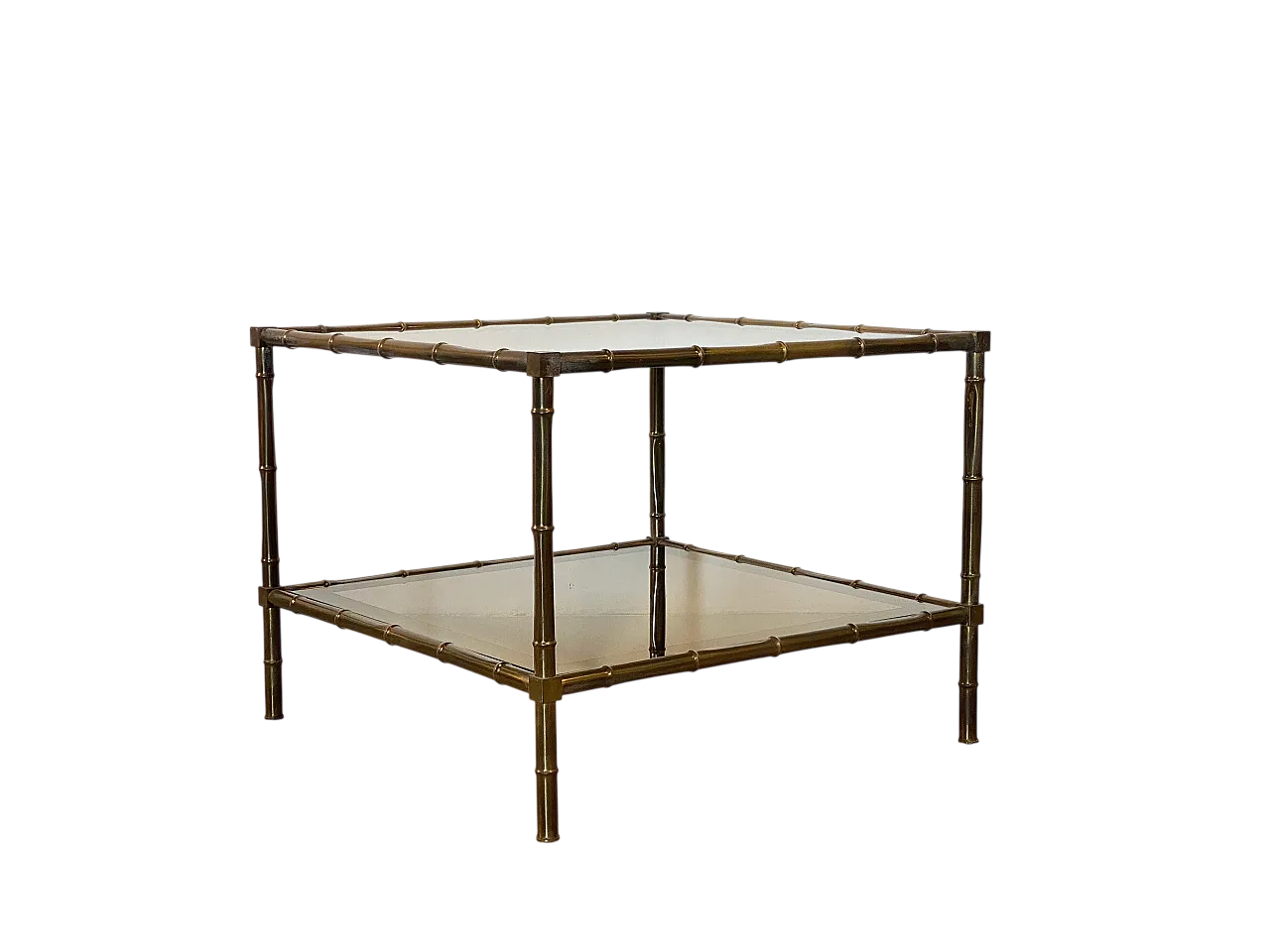 Square table in fake bamboo fake 70s 14