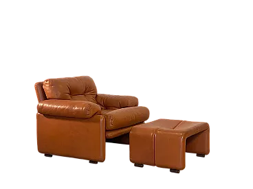 Poltrona con pouf mod. Coronado di Tobia Scarpa per B&B anni 70