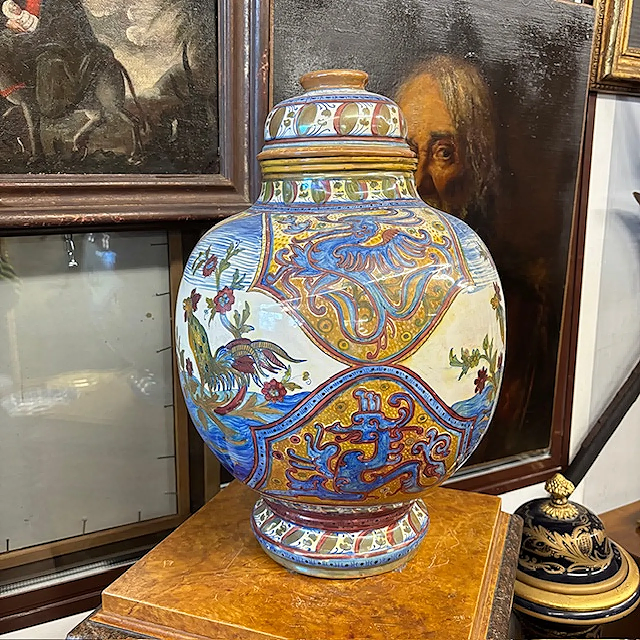 Grande vaso Potiche Liberty Santarelli Gualto Tadino, 1920 1