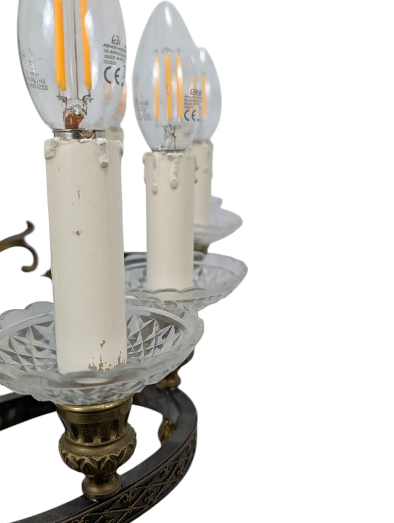 Brass chandelier with 12 lights, 50s 5