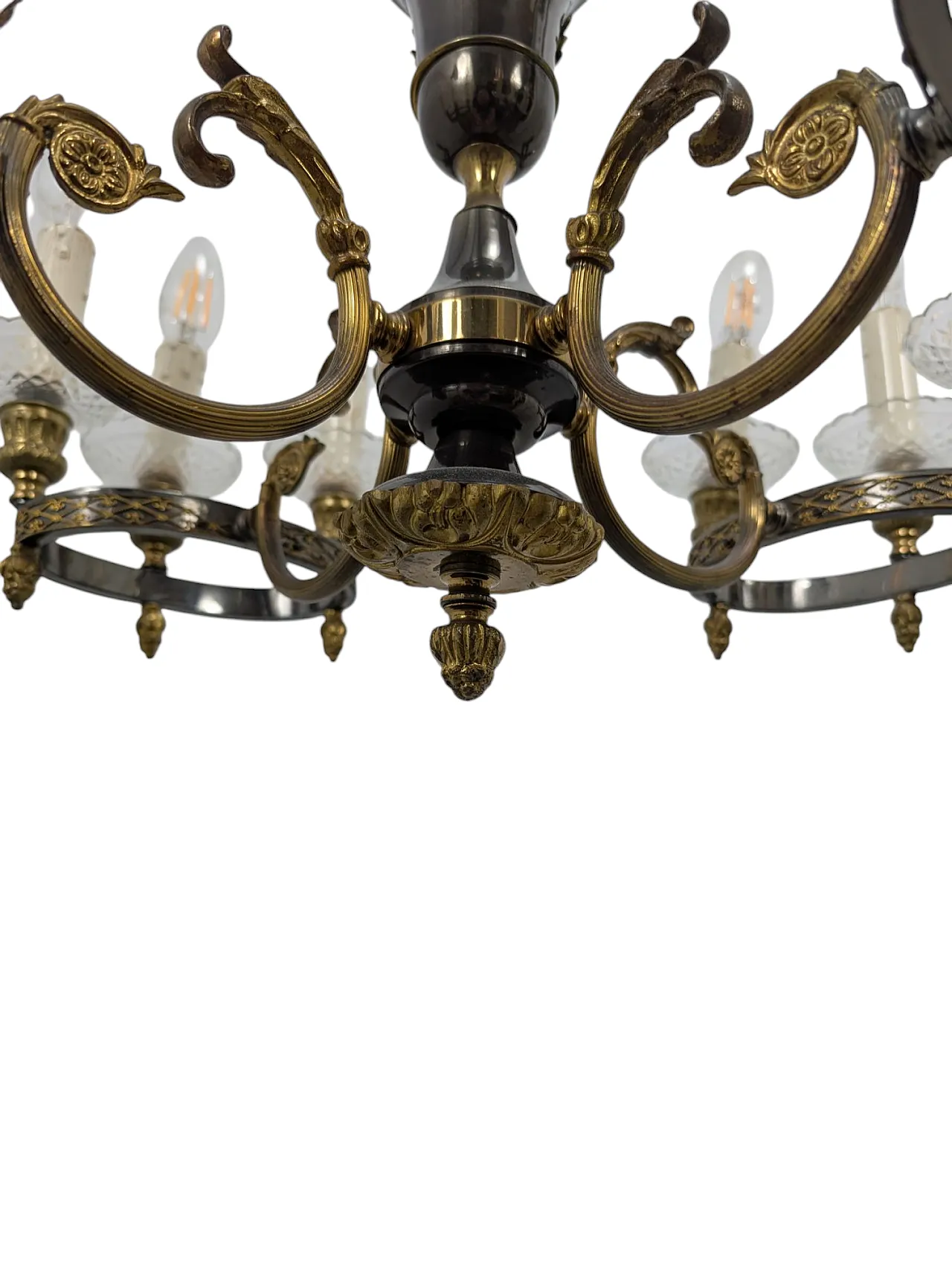 Brass chandelier with 12 lights, 50s 6
