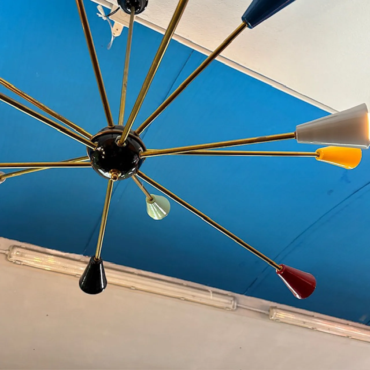 Lampadario Sputnik a 12 bracci di Stilnovo, anni '50 6