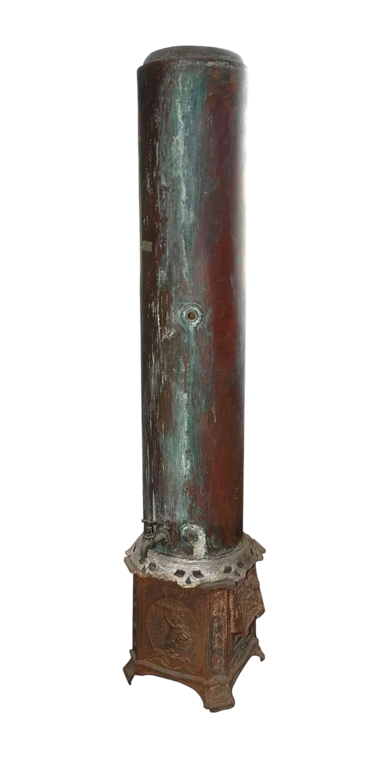 Scaldabagno Liberty in rame e ghisa, fine '800 8