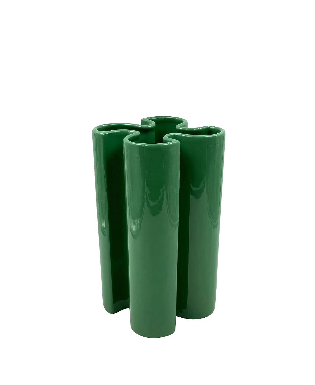Vaso in ceramica verde di Franco Bettonica per Gabbianelli, anni '70 1