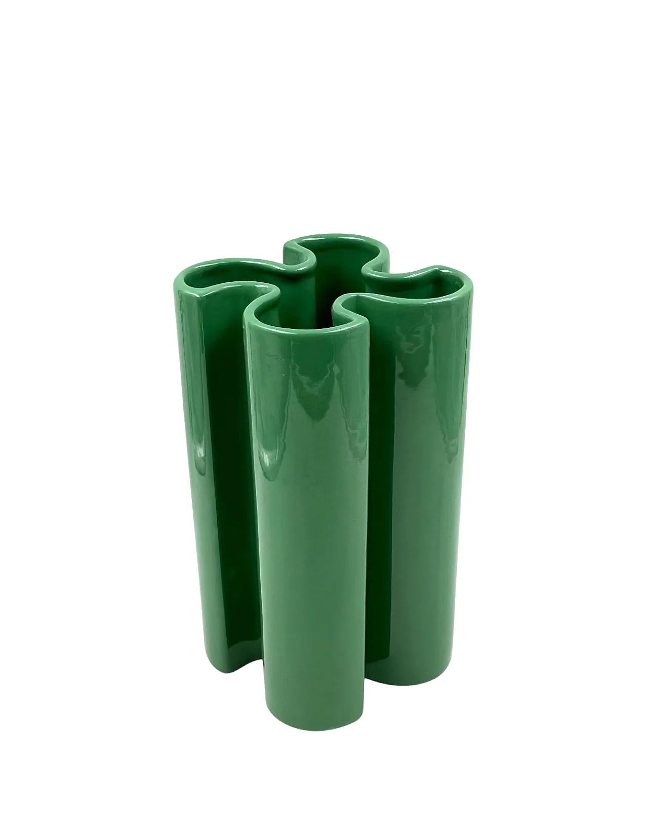 Vaso in ceramica verde di Franco Bettonica per Gabbianelli, anni '70 13