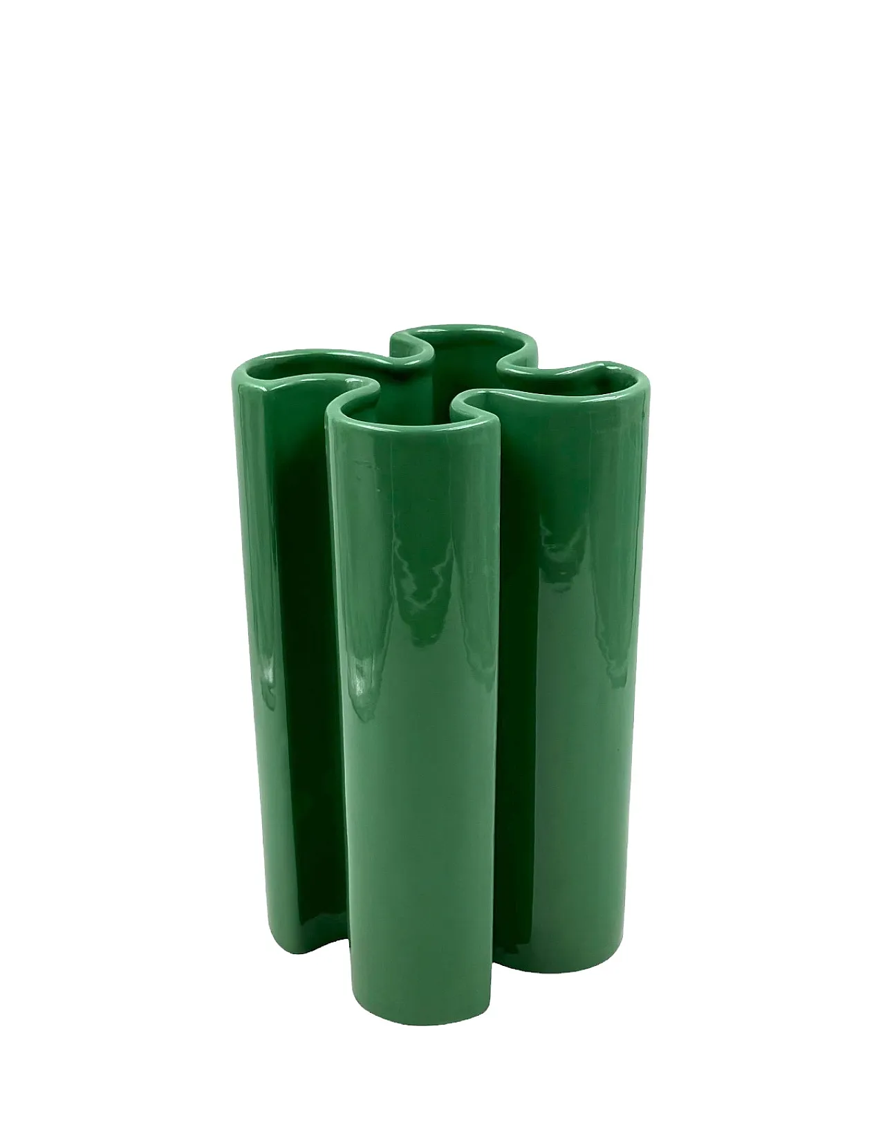 Vaso in ceramica verde di Franco Bettonica per Gabbianelli, anni '70 14