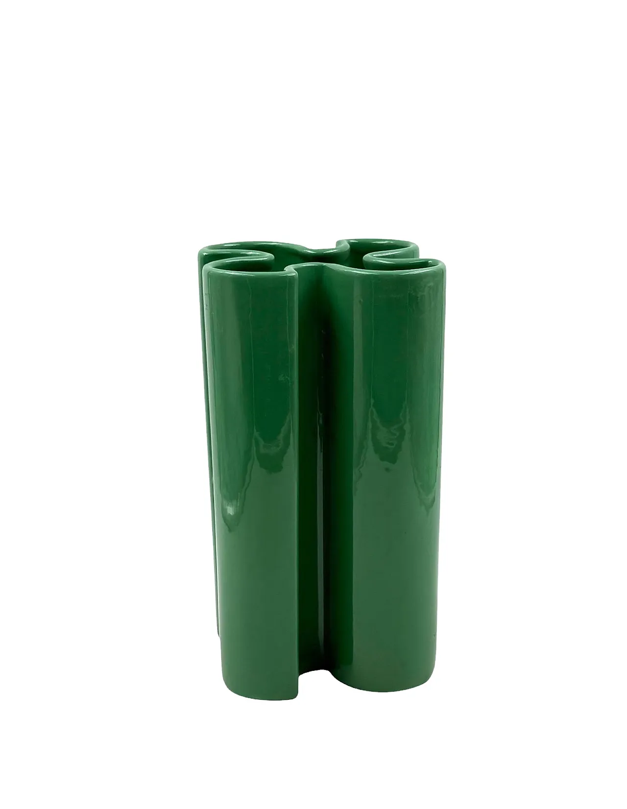Vaso in ceramica verde di Franco Bettonica per Gabbianelli, anni '70 17
