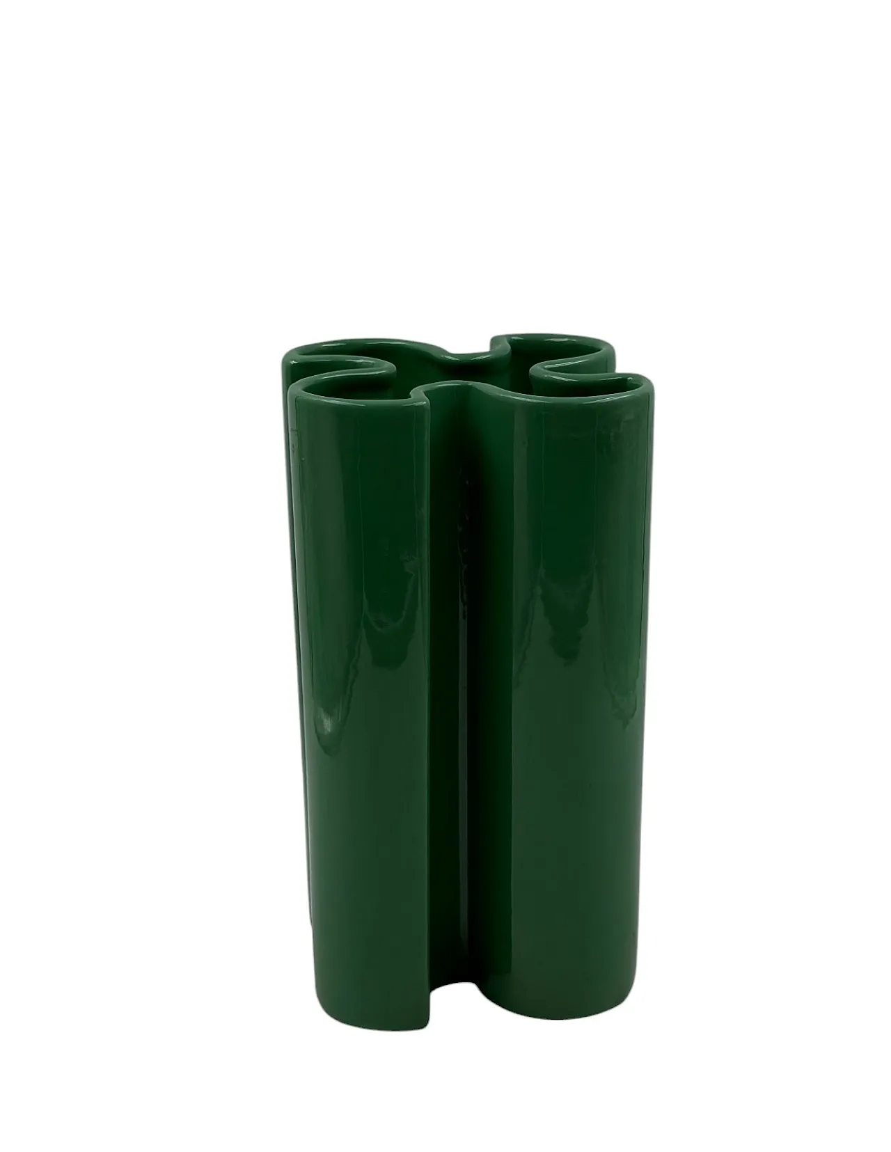 Vaso in ceramica verde di Franco Bettonica per Gabbianelli, anni '70 19