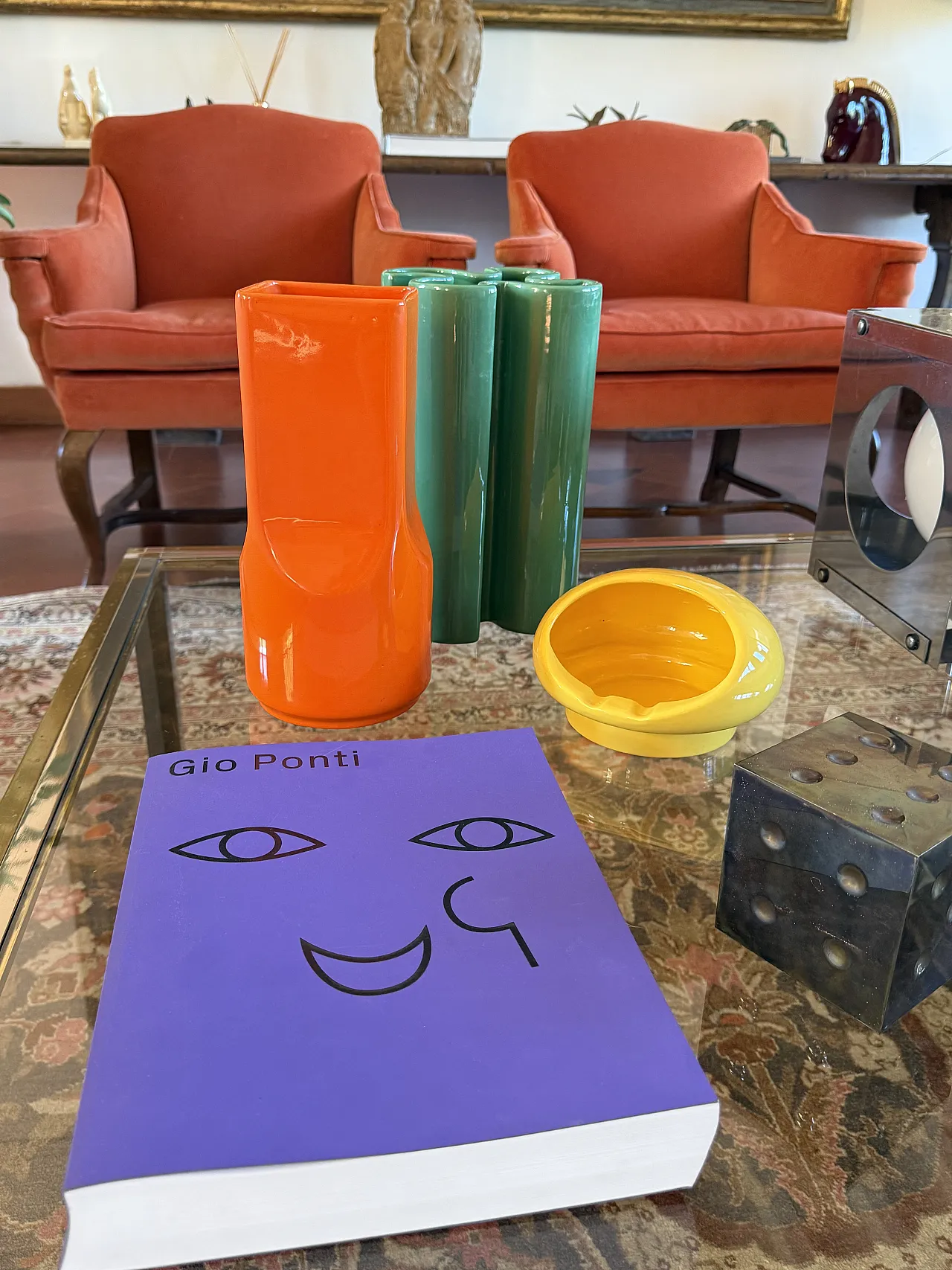 Vaso in ceramica arancione dello Studio Opi per Gabbianelli, anni '70 4