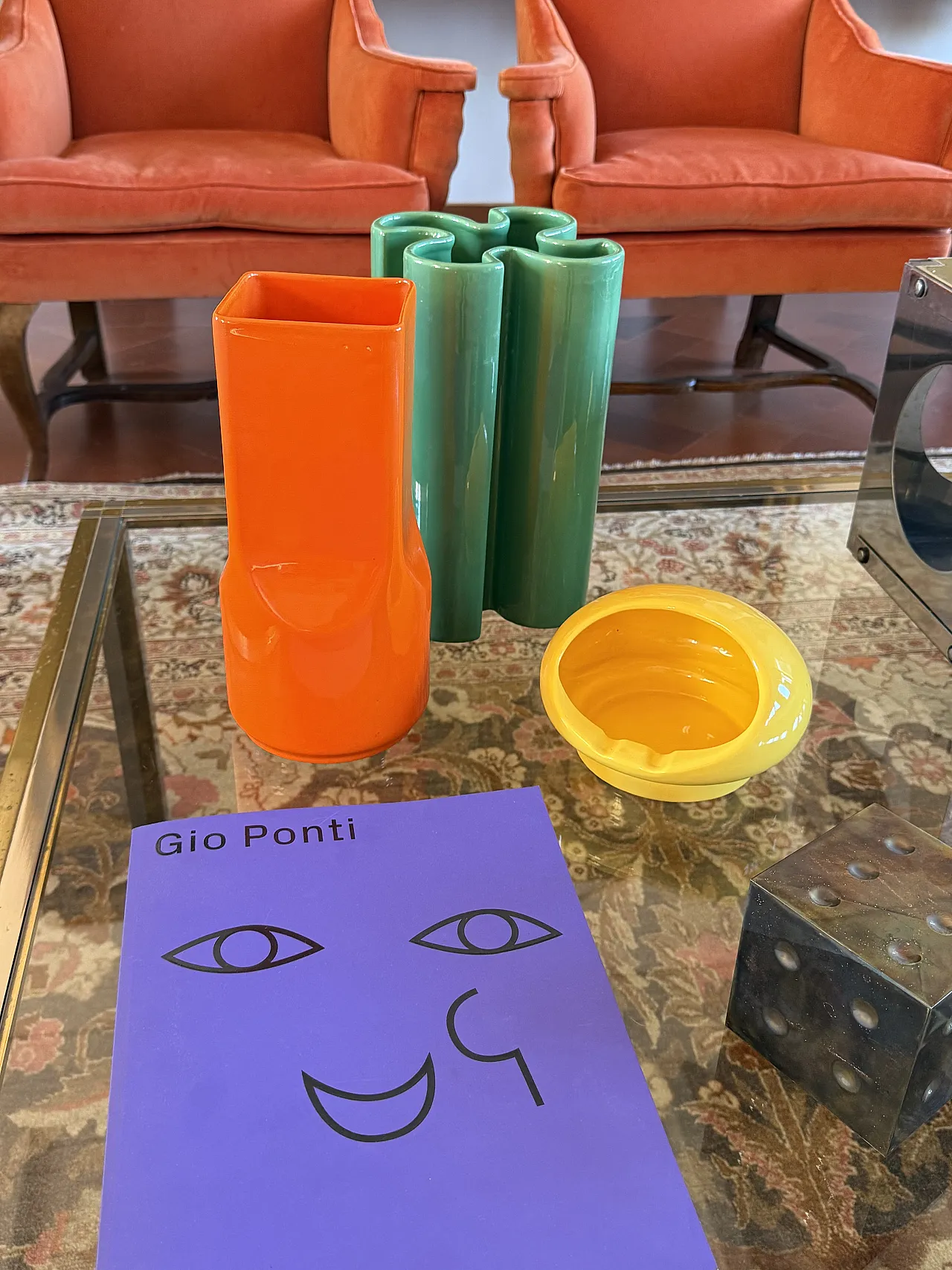 Vaso in ceramica arancione dello Studio Opi per Gabbianelli, anni '70 5