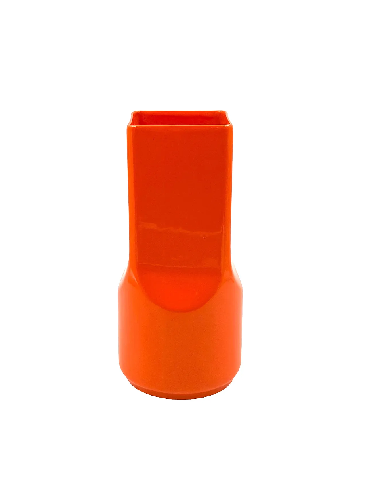 Vaso in ceramica arancione dello Studio Opi per Gabbianelli, anni '70 11