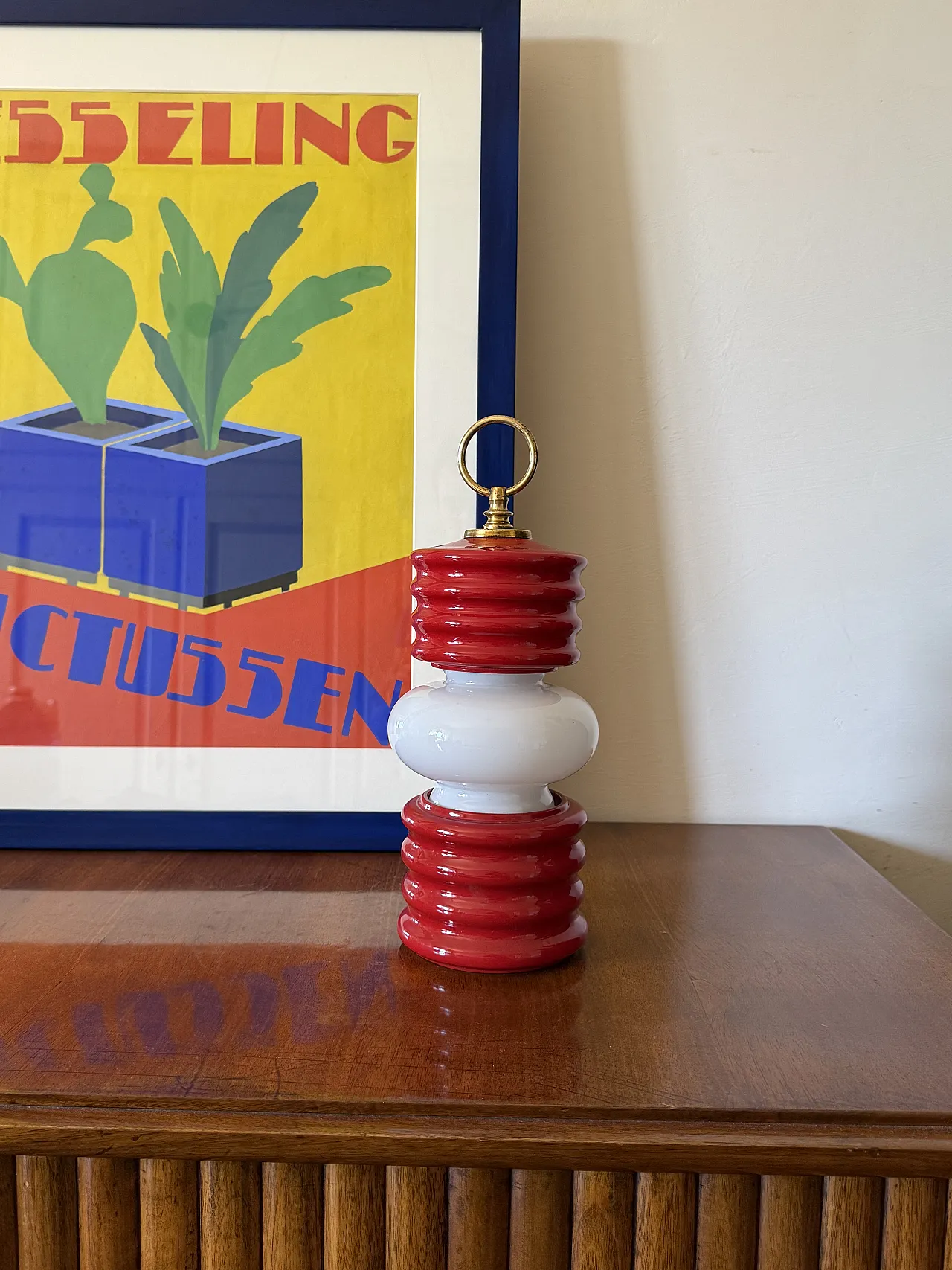 Space Age Lantern-Shaped Table Lamp, Florentine ceramics, 1970s 2