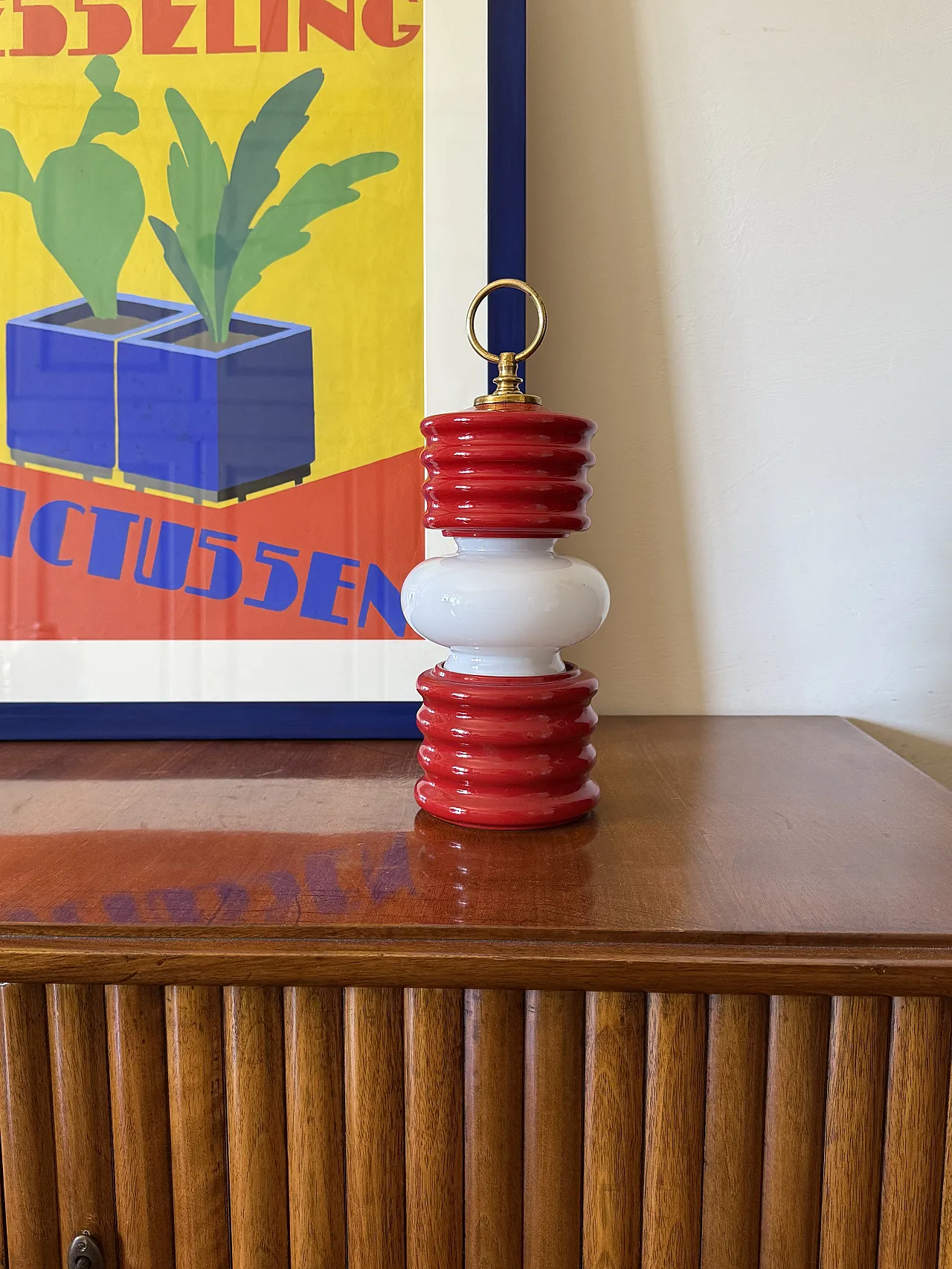 Space Age Lantern-Shaped Table Lamp, Florentine ceramics, 1970s 3