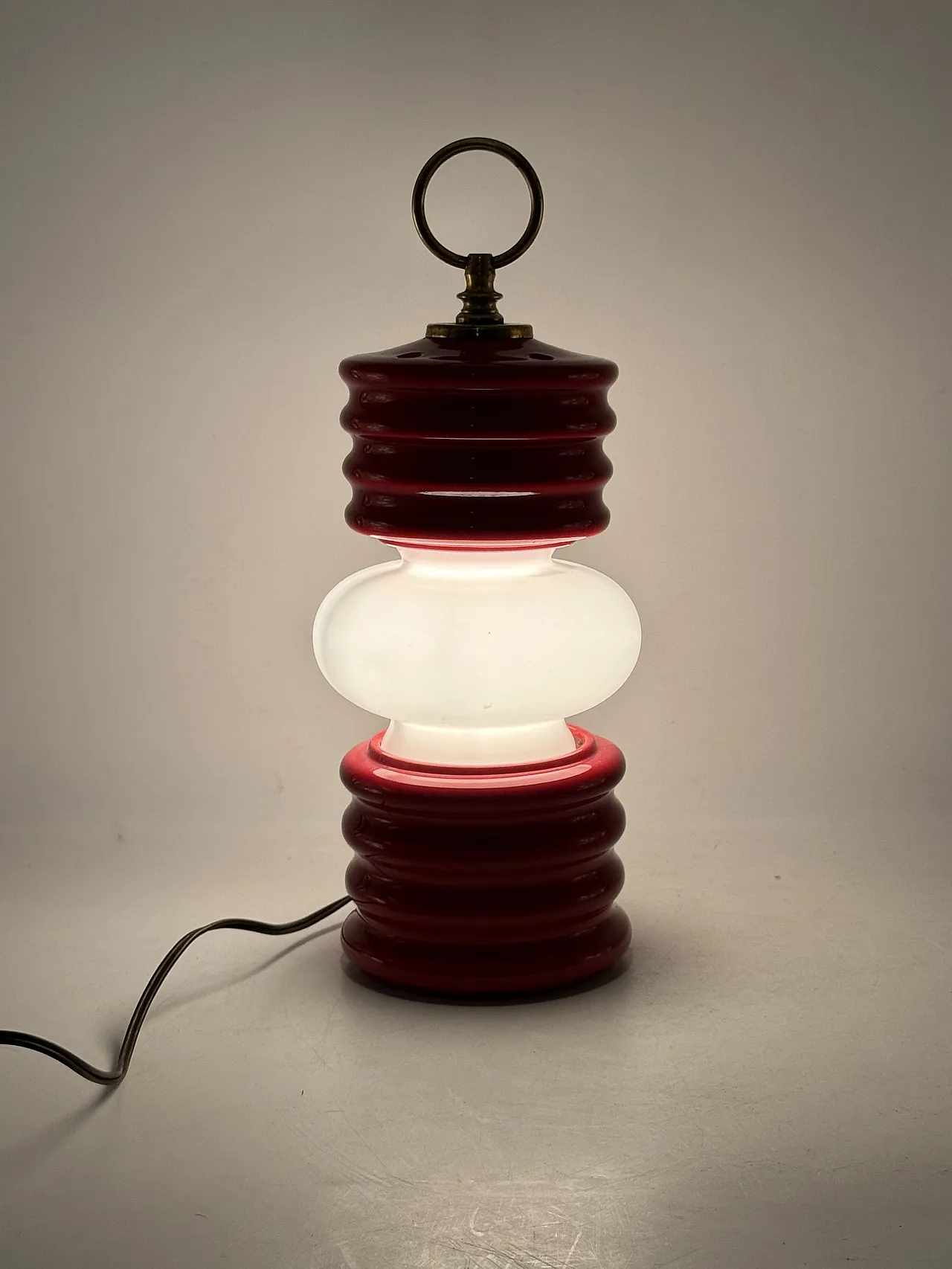 Space Age Lantern-Shaped Table Lamp, Florentine ceramics, 1970s 10