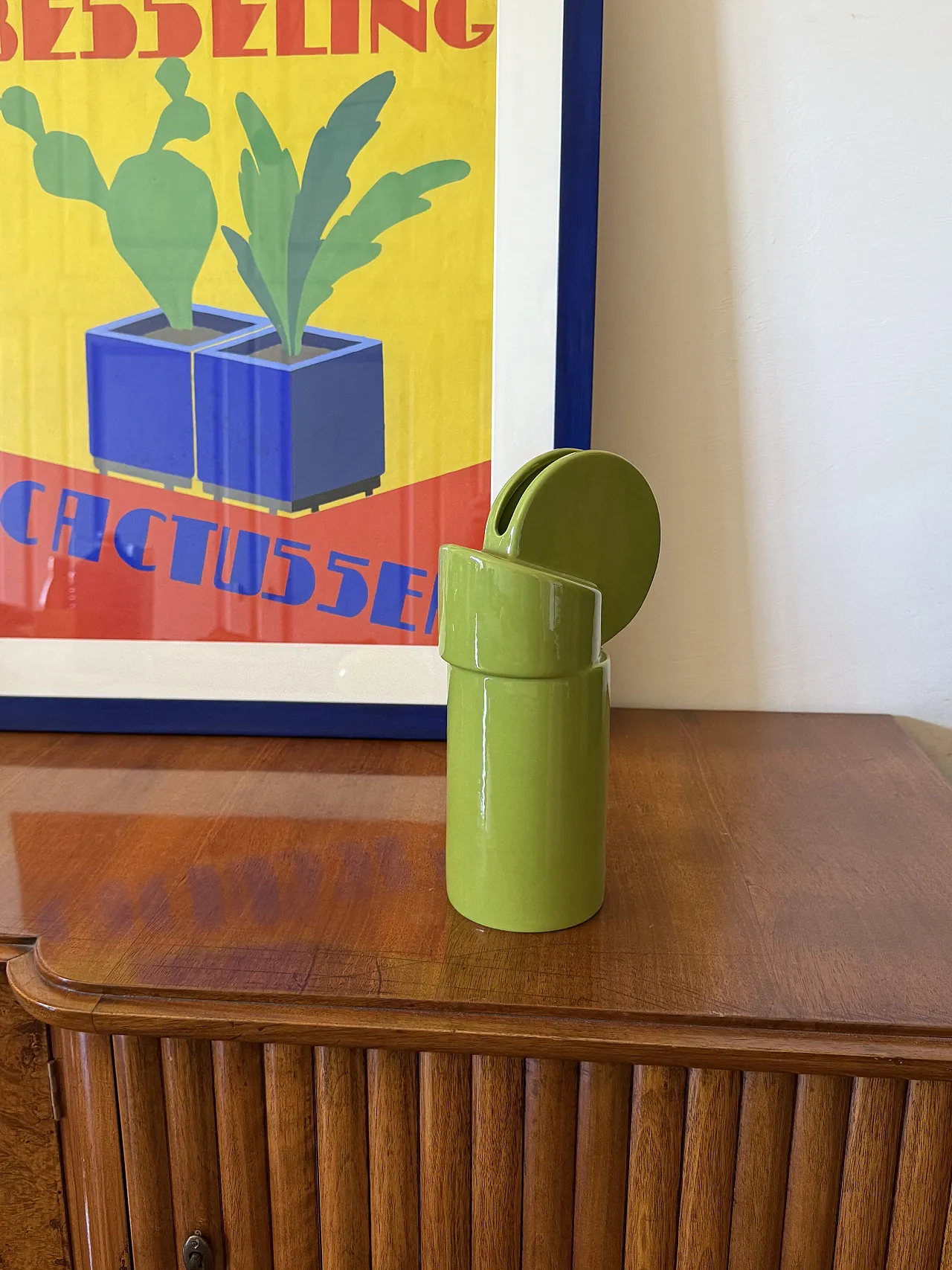 Space Age Green Ceramic Vase, Pietro Arosio, Parravicini, 60s 3