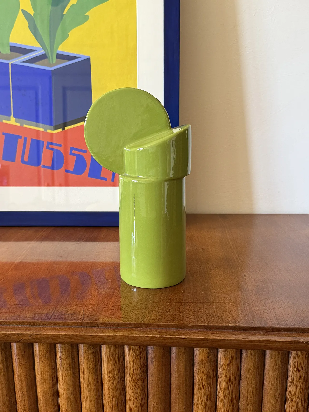 Space Age Green Ceramic Vase, Pietro Arosio, Parravicini, 60s 4