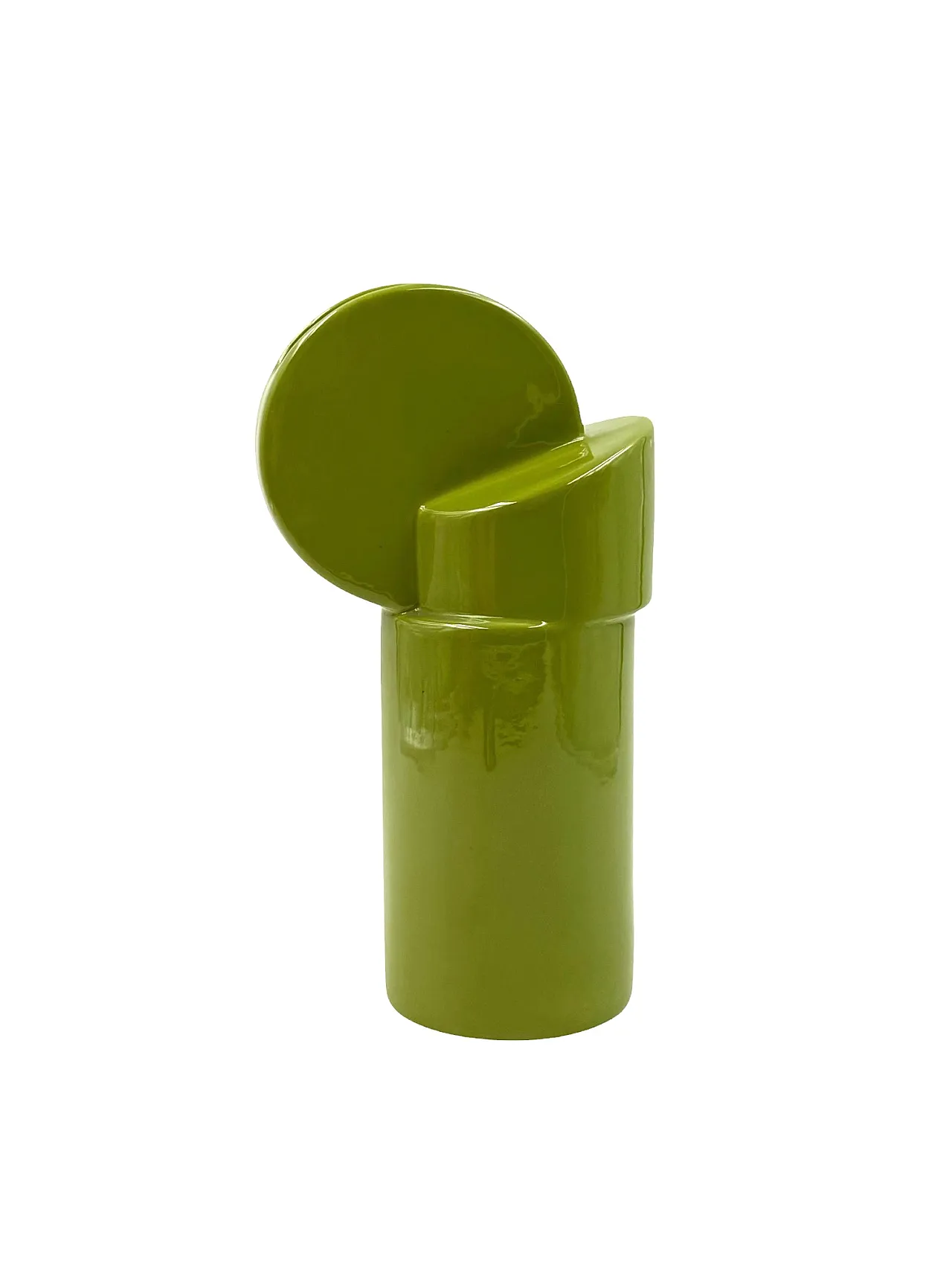 Space Age Green Ceramic Vase, Pietro Arosio, Parravicini, 60s 7