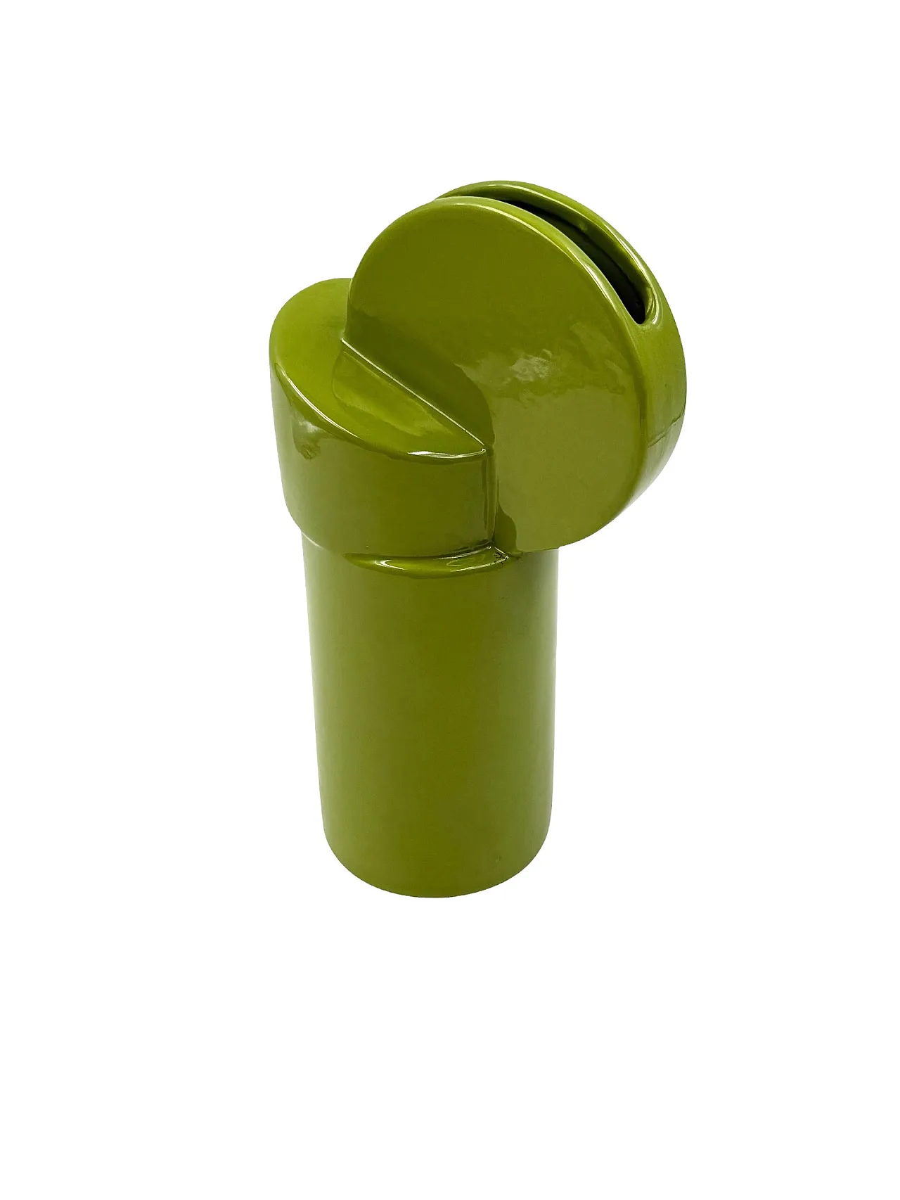 Space Age Green Ceramic Vase, Pietro Arosio, Parravicini, 60s 10