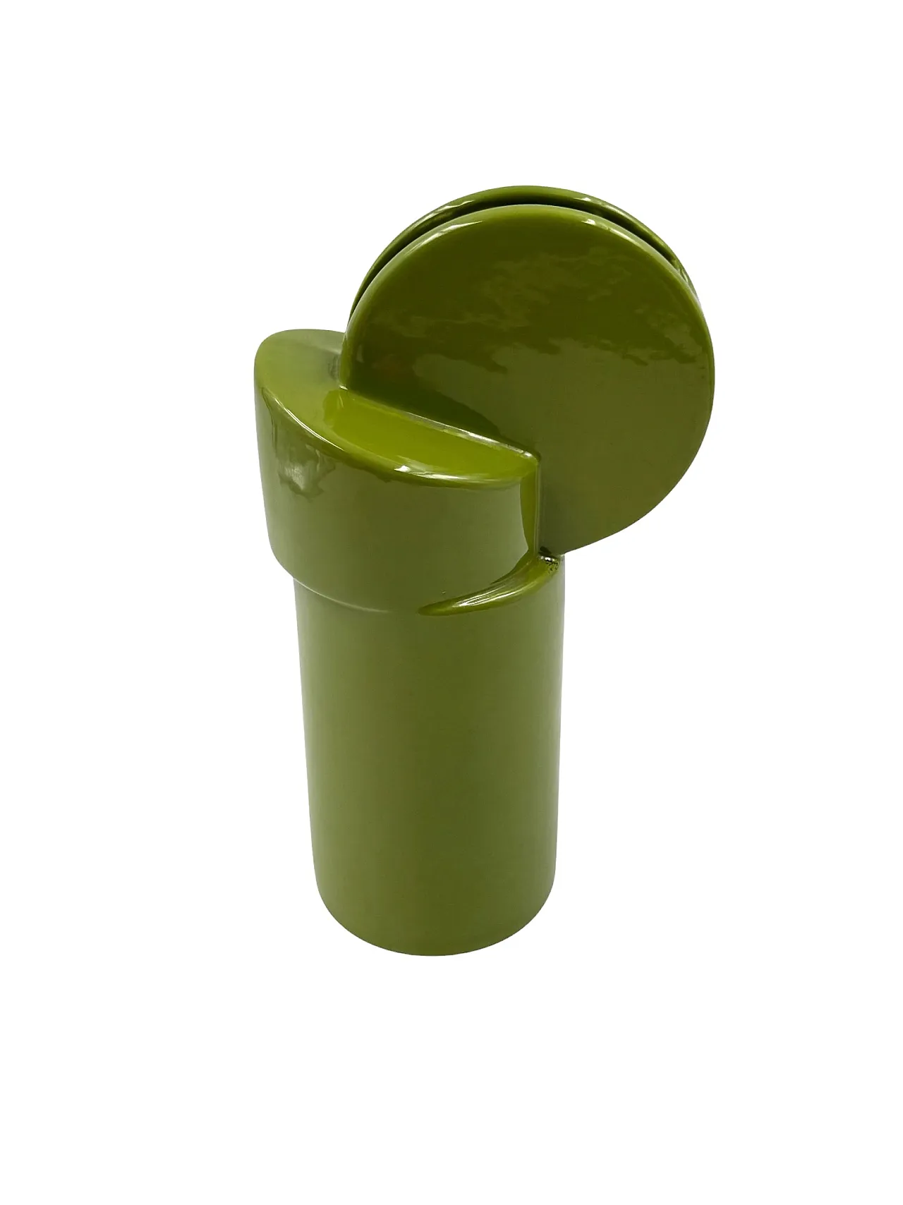 Space Age Green Ceramic Vase, Pietro Arosio, Parravicini, 60s 11