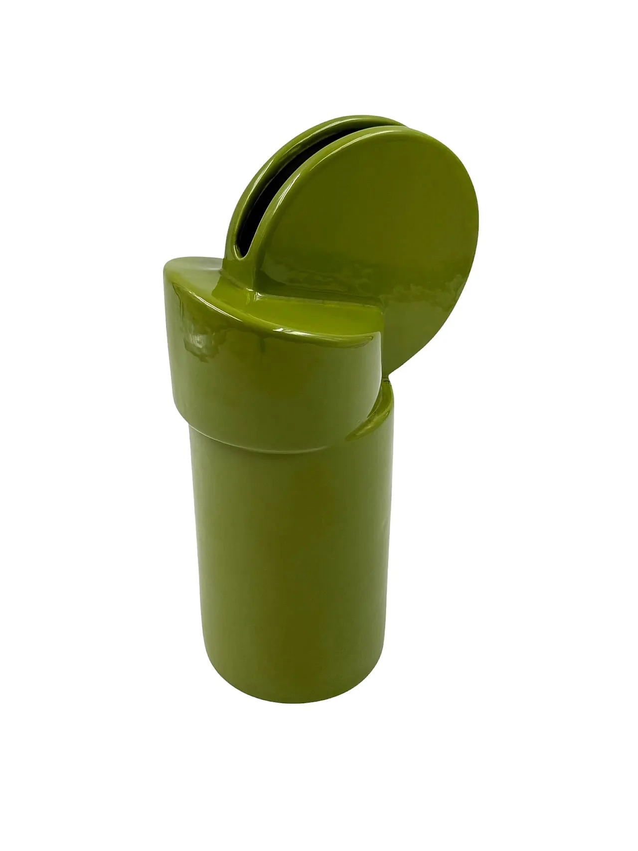 Space Age Green Ceramic Vase, Pietro Arosio, Parravicini, 60s 12