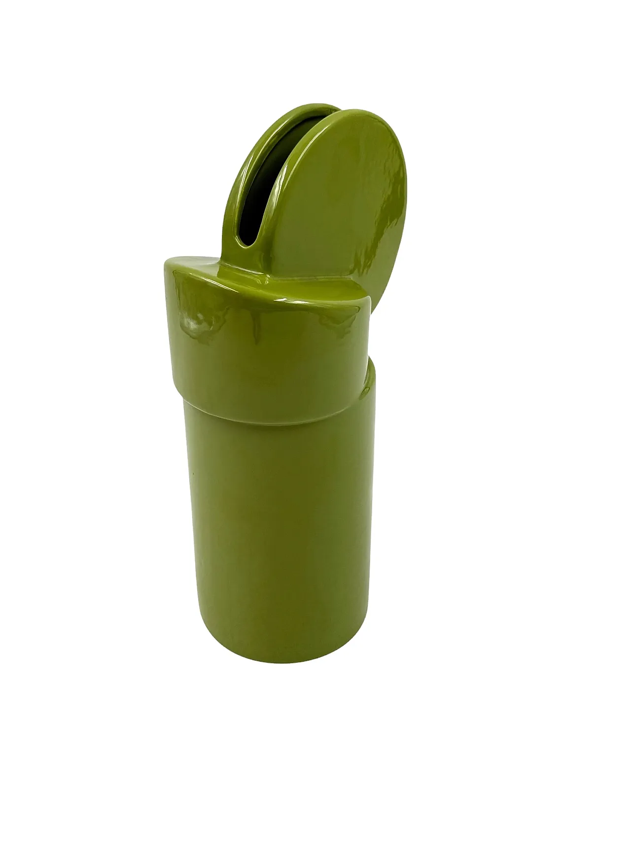 Space Age Green Ceramic Vase, Pietro Arosio, Parravicini, 60s 13