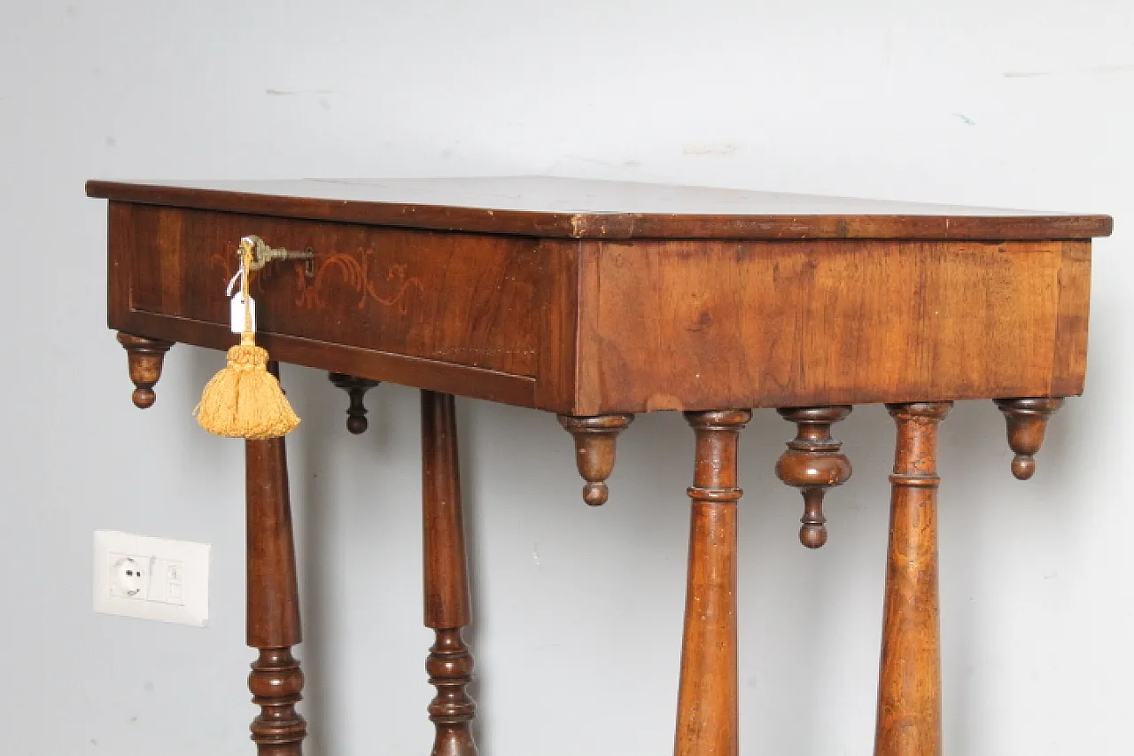 Tavolino scrittoio Carlo X noce e acero intarsiato, 1830 6